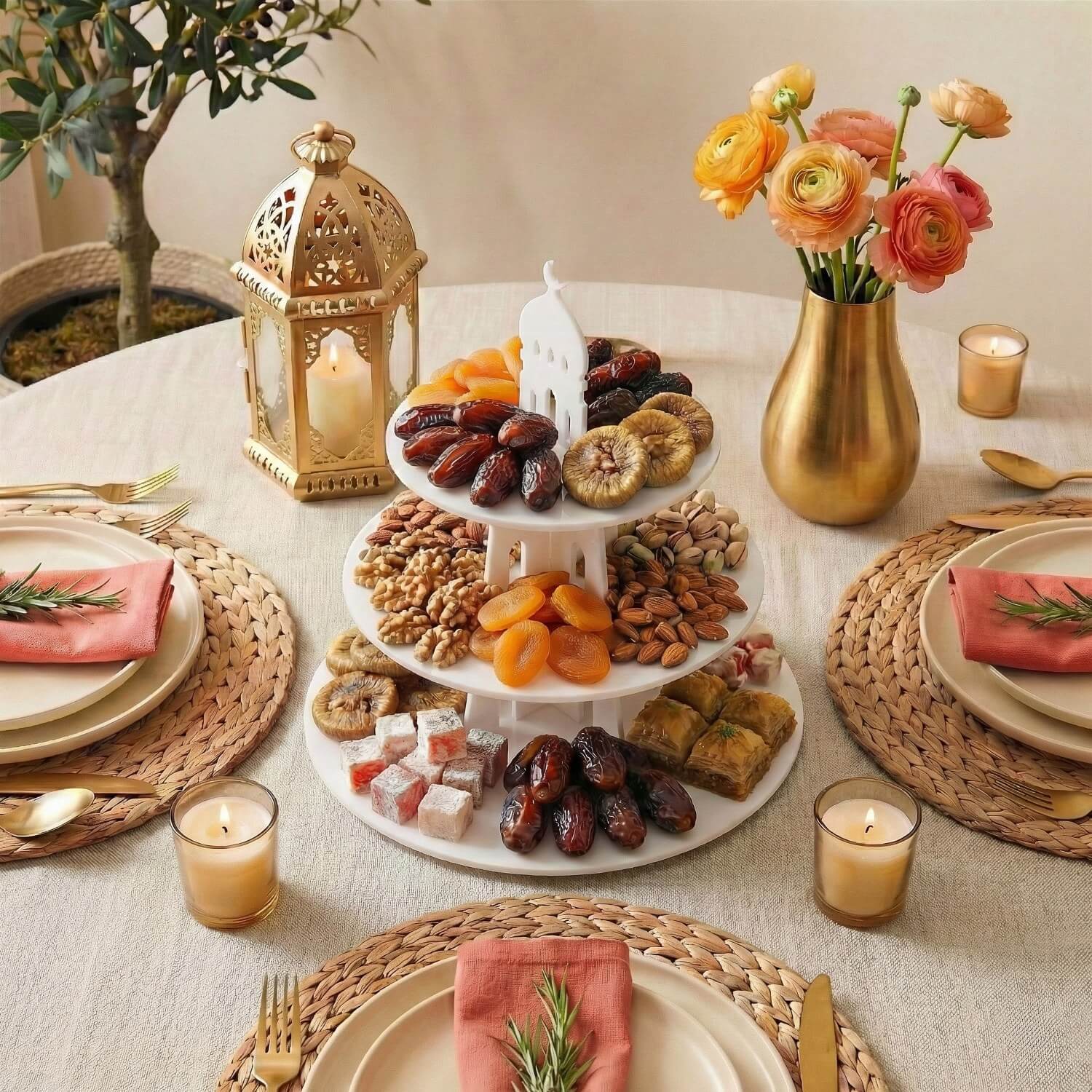 3-Tier Round Acrylic Serving Stand – Ramadan Date & Sweets Tower - Image 11