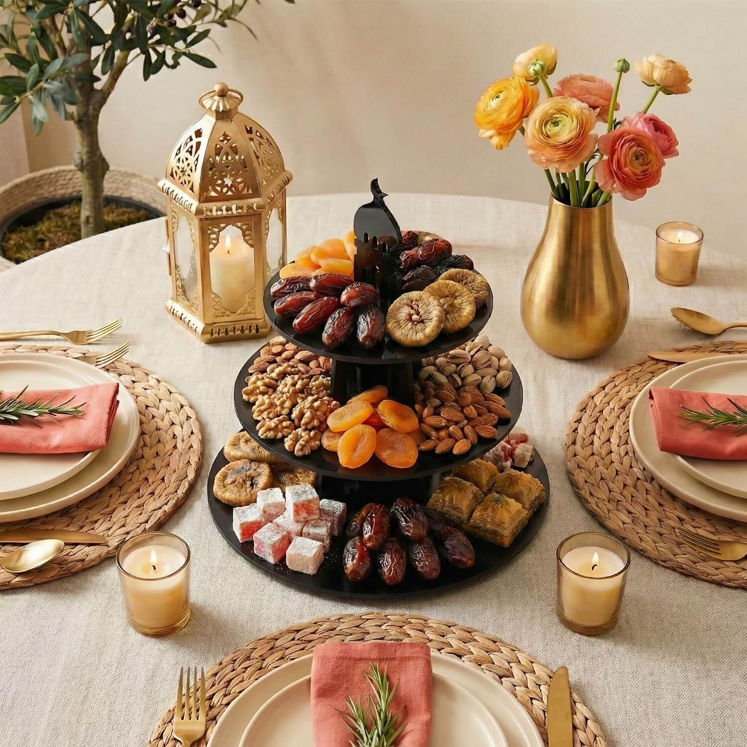 3-Tier Round Acrylic Serving Stand – Ramadan Date & Sweets Tower - Image 12