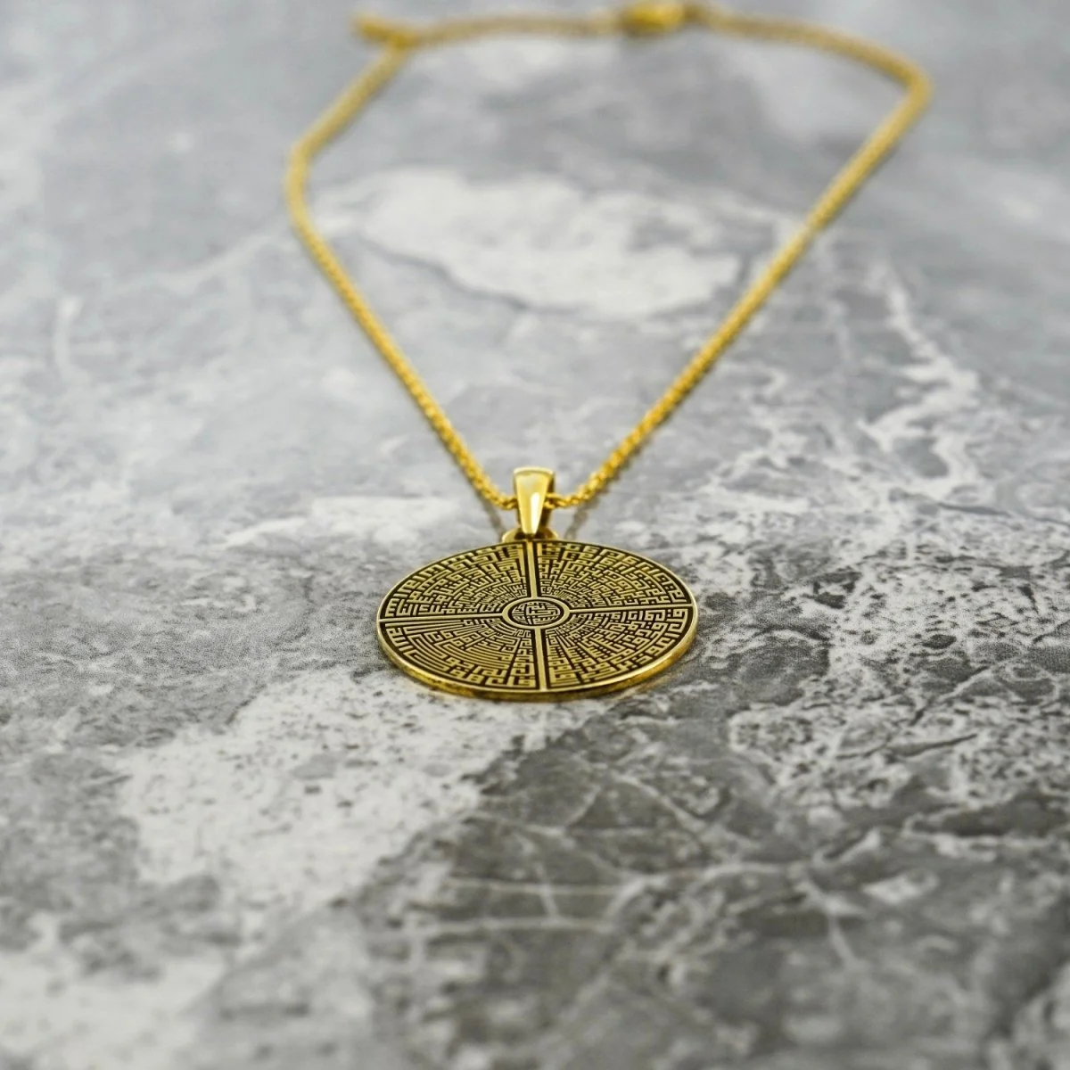 Muslim Jewelry - 4 Qul Surah, Kufic Calligraphy | 18K Gold Plated Silver Islamic Pendant - Image 12