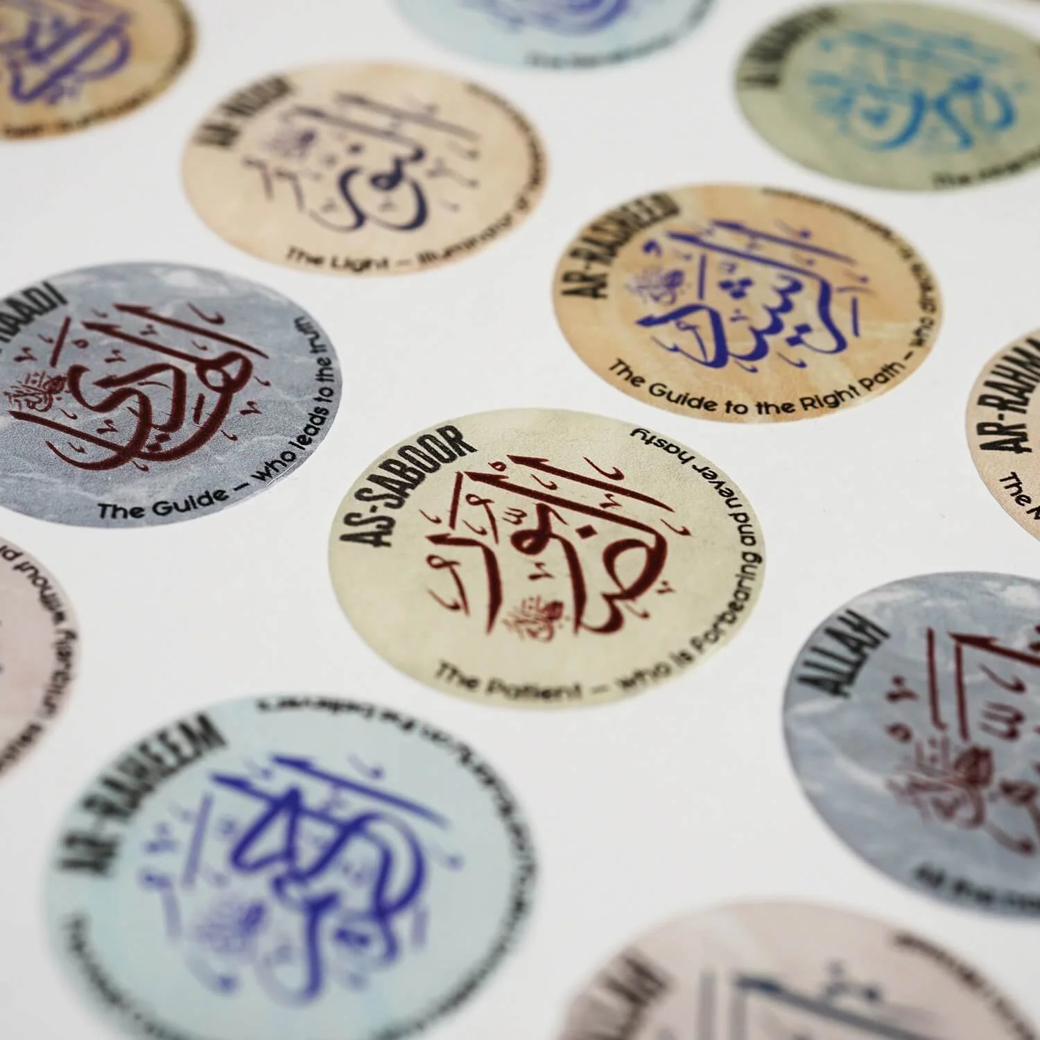 99 Names of Allah (Asma ul Husna) 3D Resin Sticker – Premium Domed Decal - Image 3