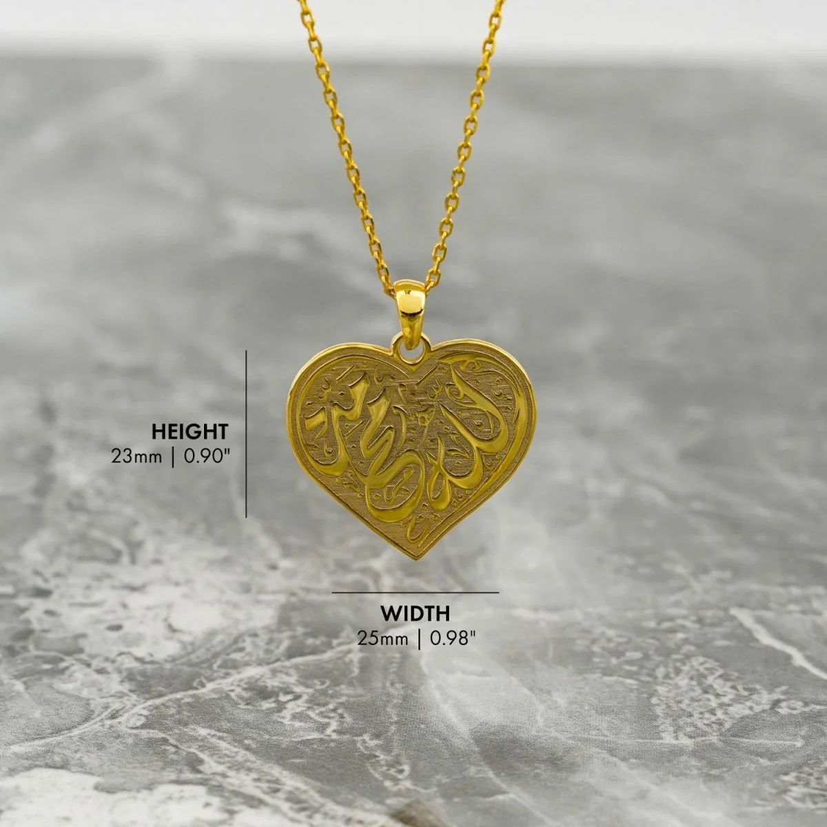 Muslim Jewelry - Allah & Muhammad | Heart Shaped Pendant - Image 8