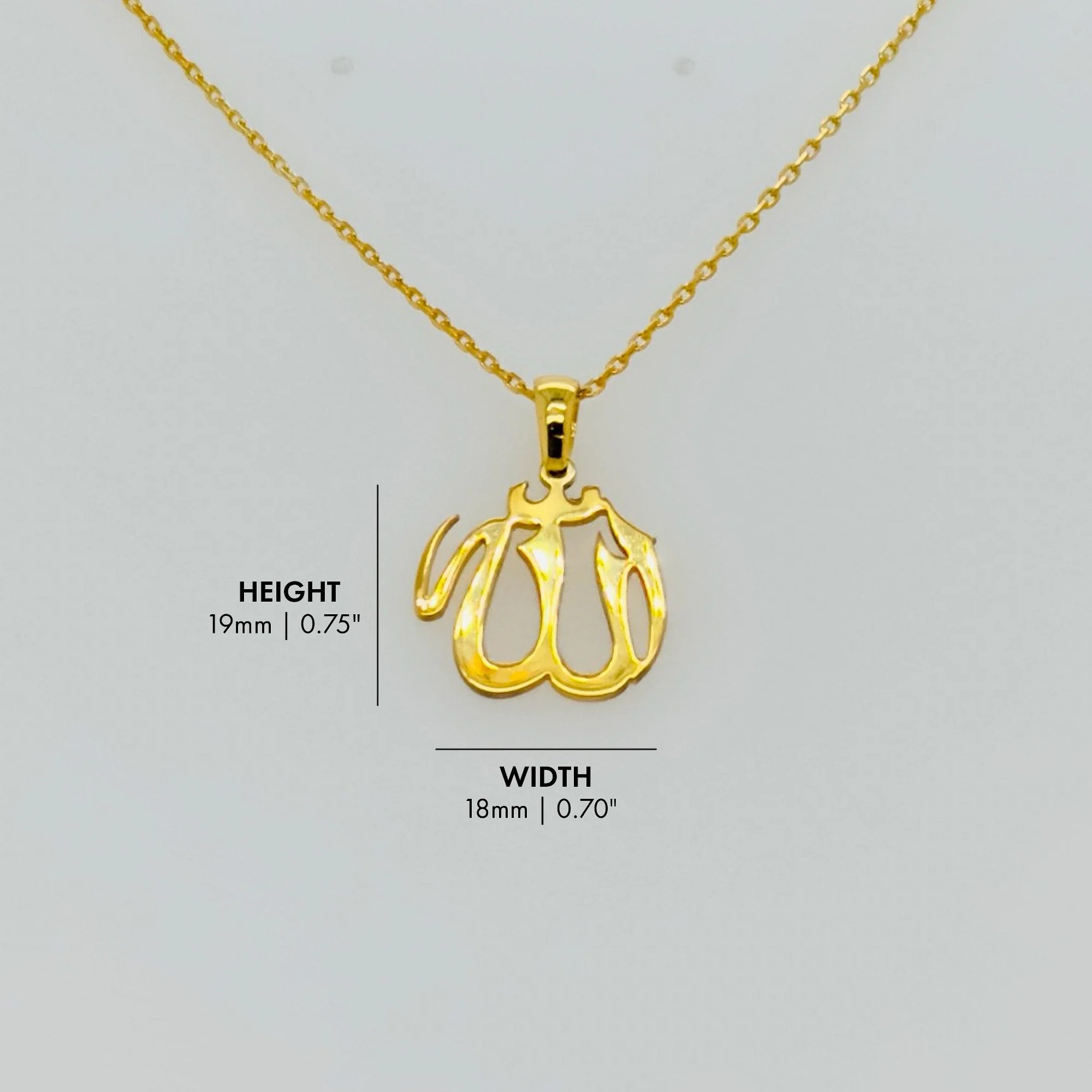 Allah Necklace | Muslim Jewelry - 18K Gold Plated Silver Pendant - Image 3