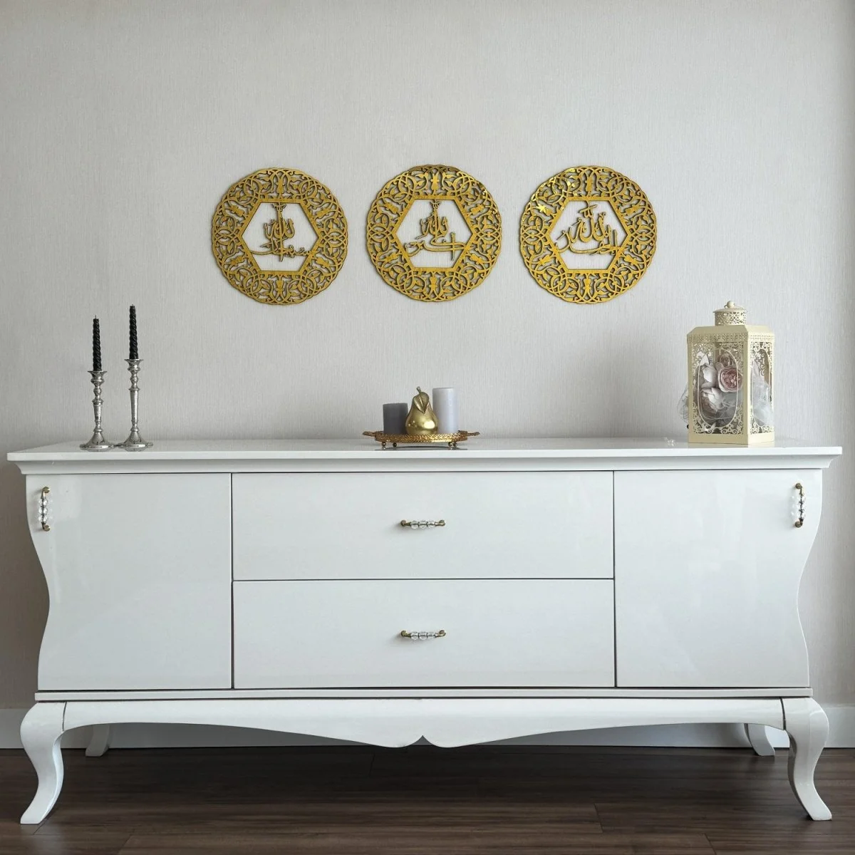 AllahuAkbar SubhanAllah Alhamdulillah - Wooden Islamic Wall Art, Circular - Image 6