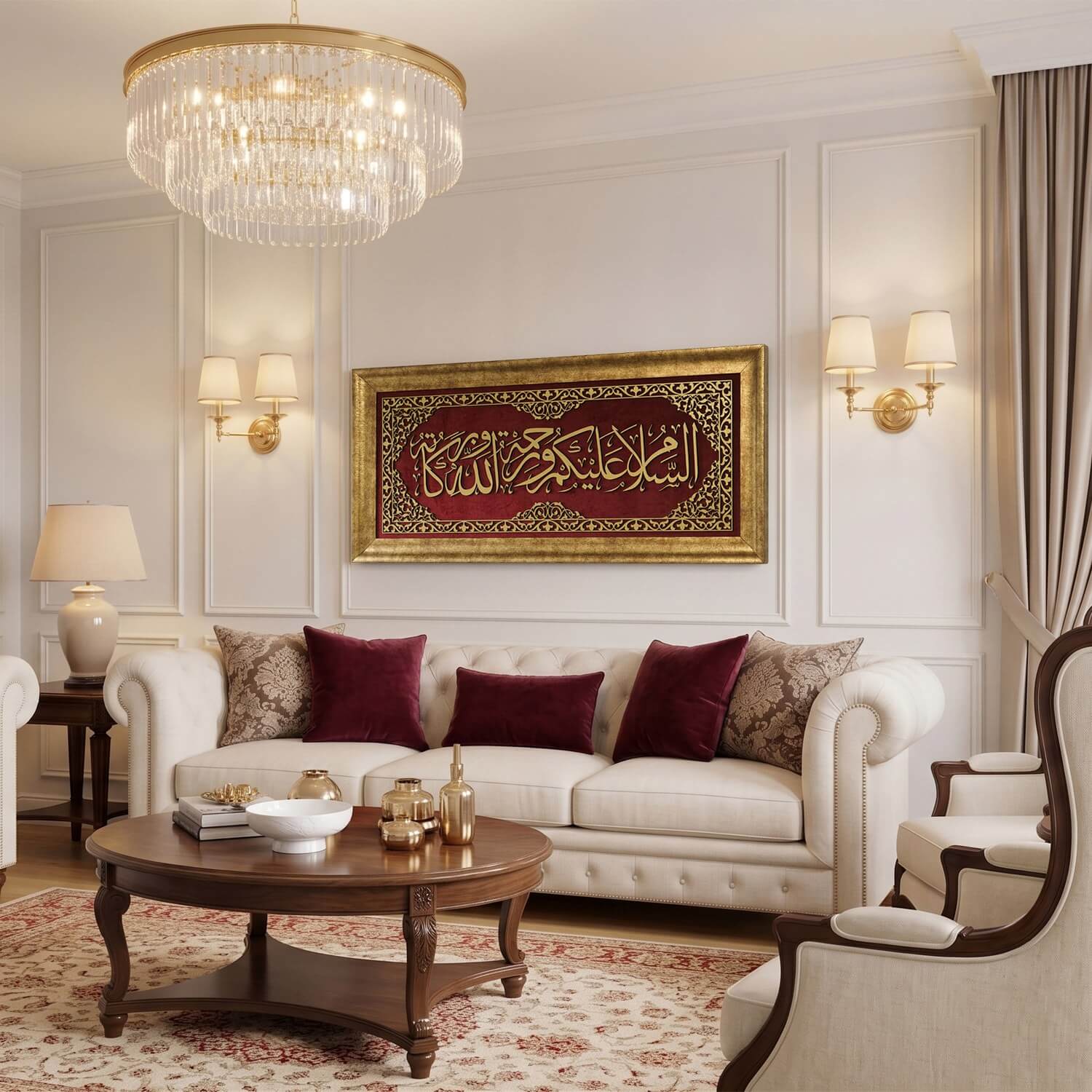 Assalamu Alaikum Wa Rahmatullah Framed Islamic Wall Art on Velvet - Image 6