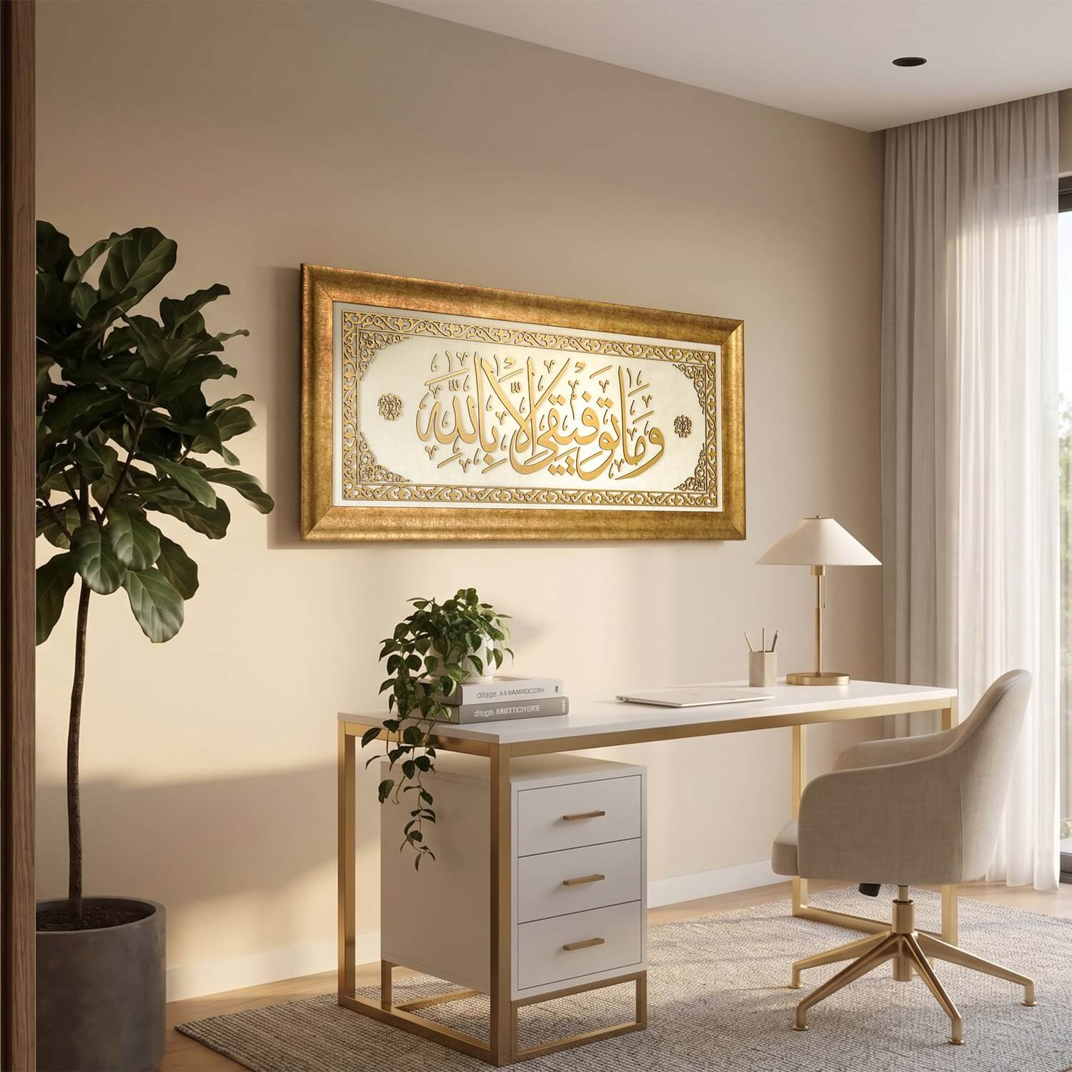 Ayat Al-Hud 11:88 Framed Islamic Wall Art on Velvet - Image 6
