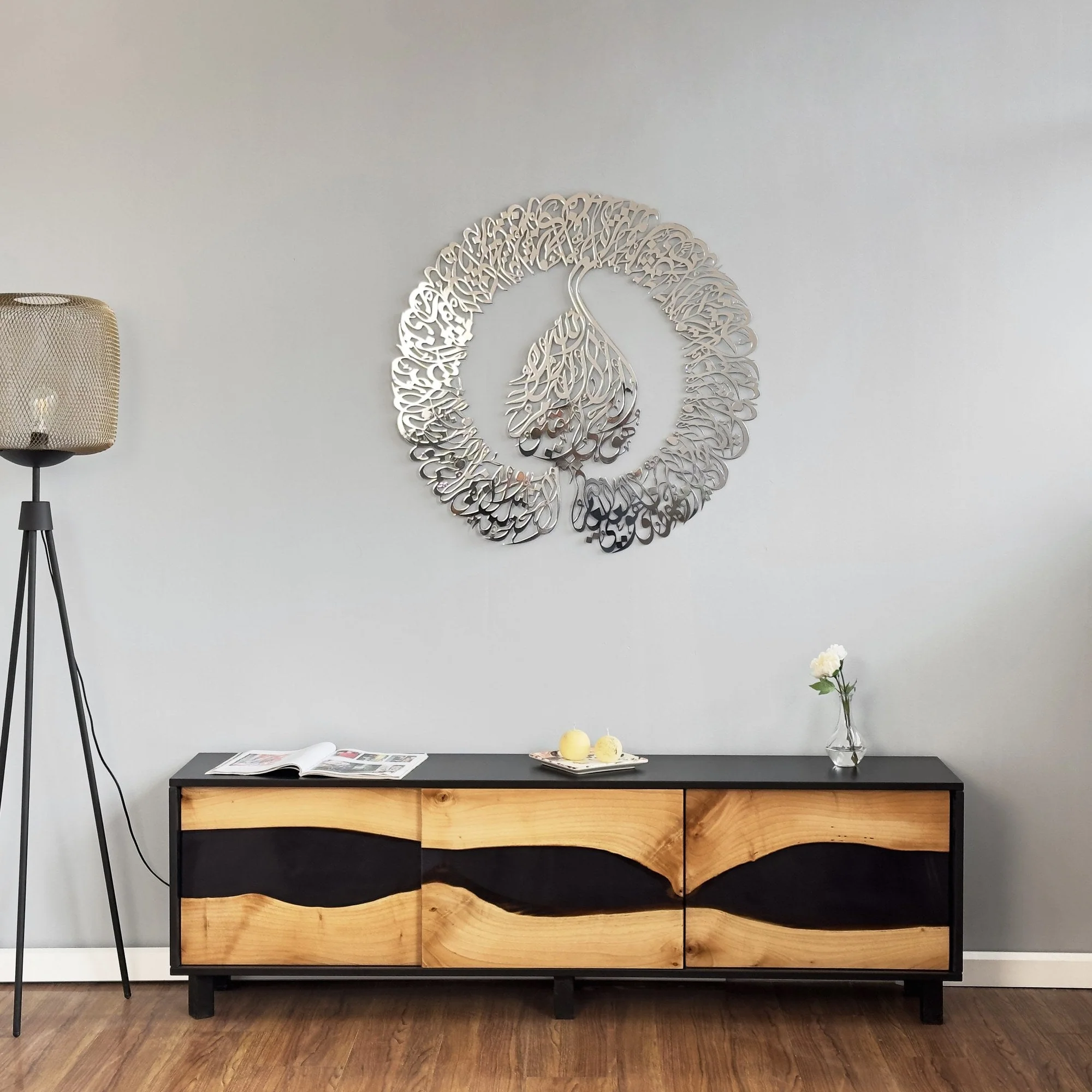 Ayatul Kursi Calligraphy in Diwani Khatt Style Metal Islamic Wall Art - Image 11