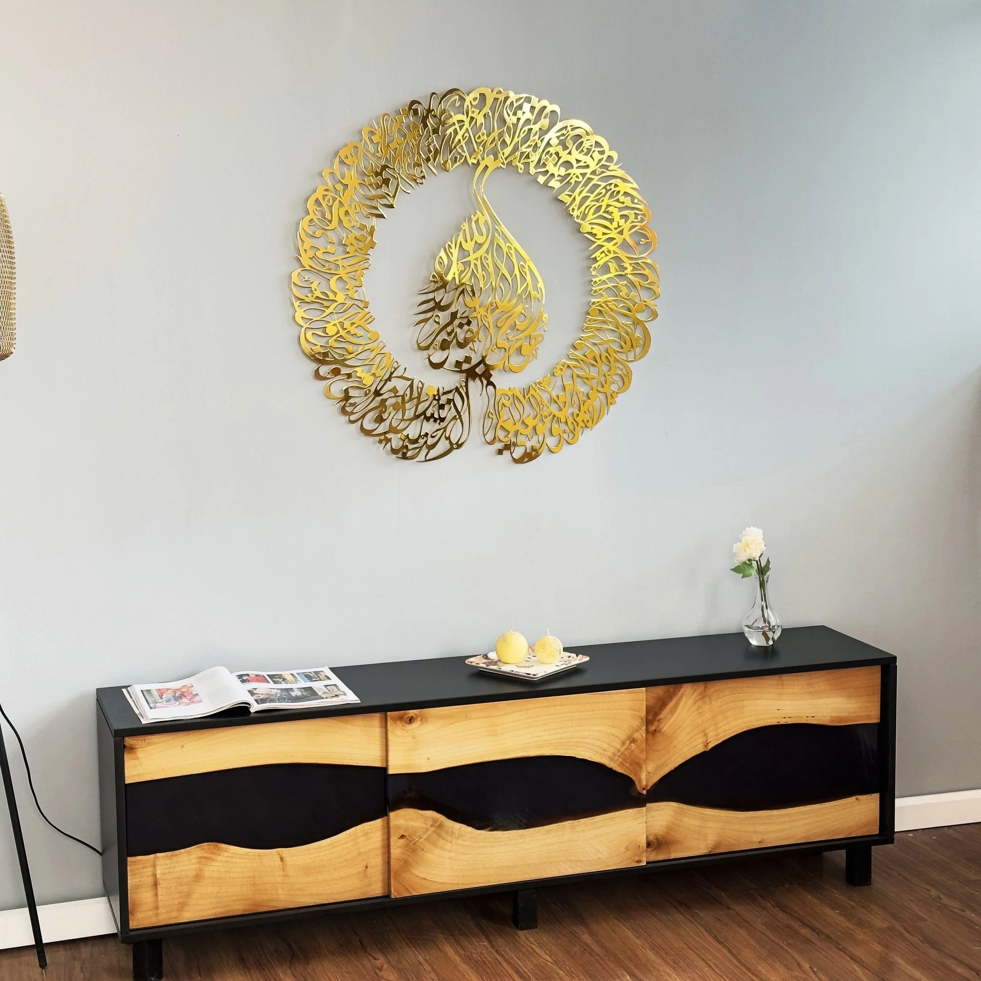 Ayatul Kursi Calligraphy in Diwani Khatt Style Metal Islamic Wall Art - Image 13