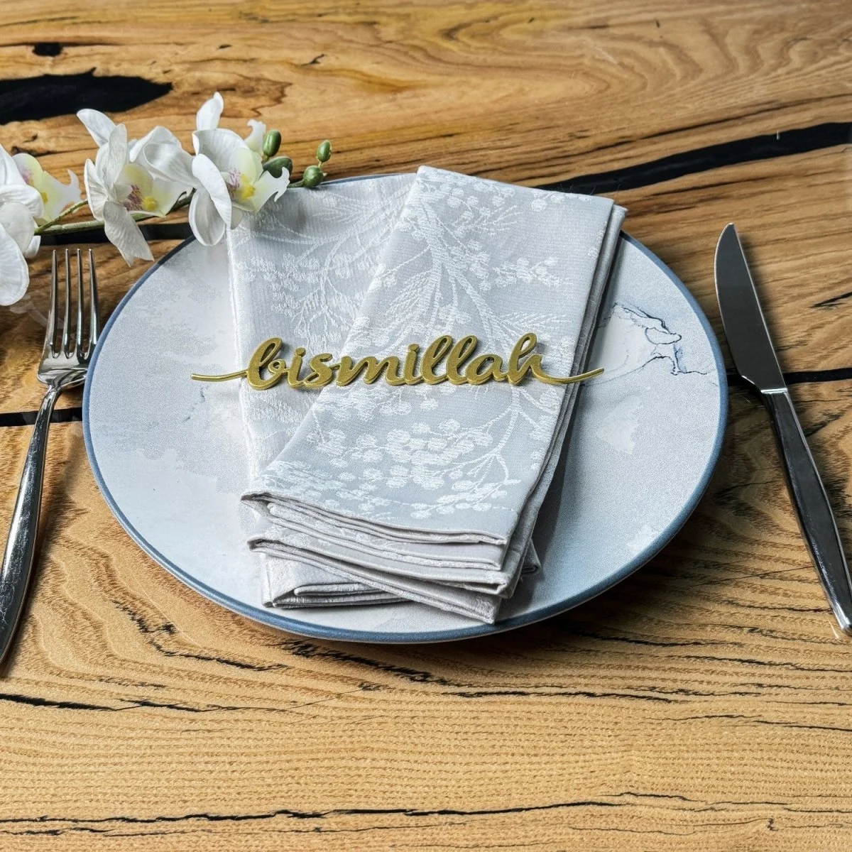 Bismillah Metal Napkin Ornament Iftar & Eid Dinner Table Setting Decor - Image 11