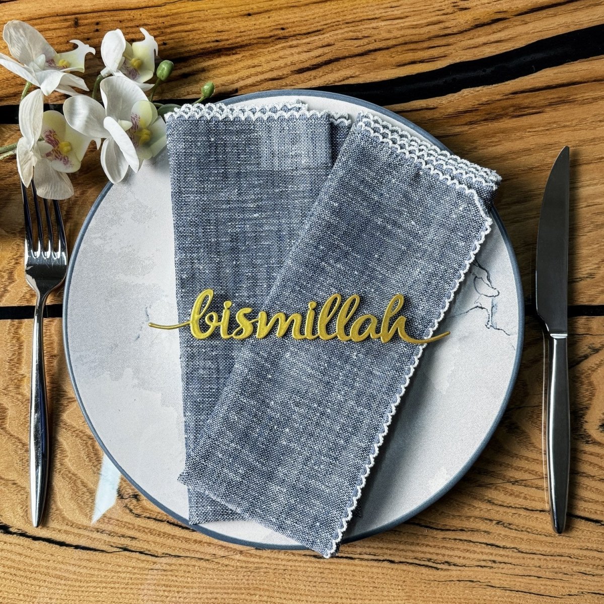 Bismillah Metal Napkin Ornament Iftar & Eid Dinner Table Setting Decor - Image 12