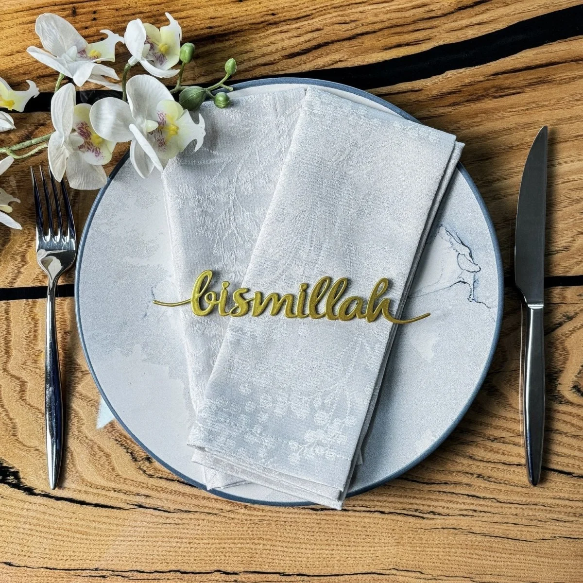 Bismillah Metal Napkin Ornament Iftar & Eid Dinner Table Setting Decor - Image 14