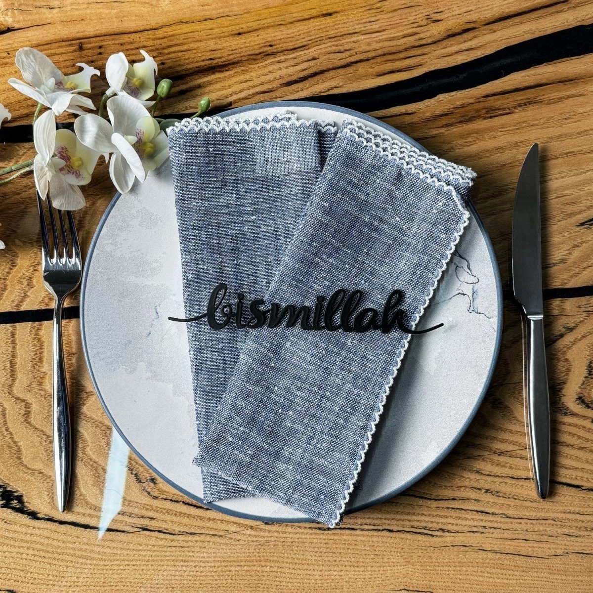 Bismillah Metal Napkin Ornament Iftar & Eid Dinner Table Setting Decor - Image 17