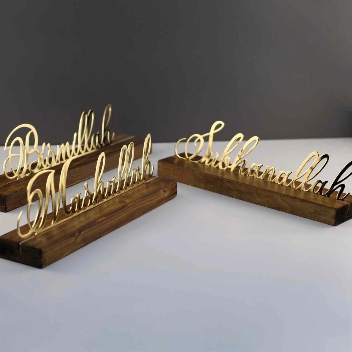 Islamic Tabletop Decors - Bismillah Subhanallah Alhamdulillah MashaAllah AllahuAkbar | Latin Calligraphy - Image 4