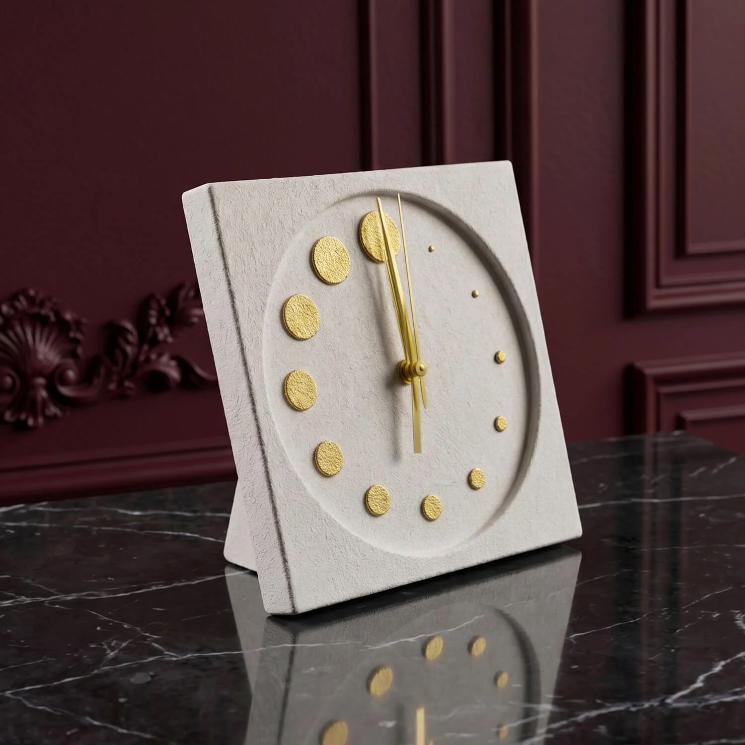 Circles Stone Desktop Clock Premium Decor - Image 4