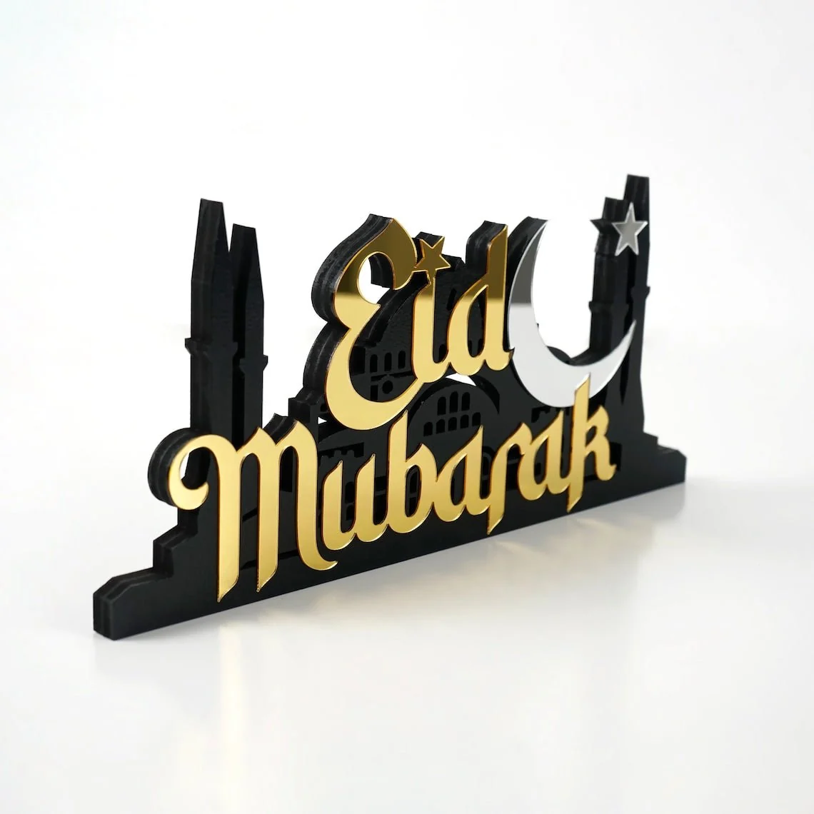 Eid Mubarak Ramadan Decoration Wooden Islamic Gift Table Decor - Image 8
