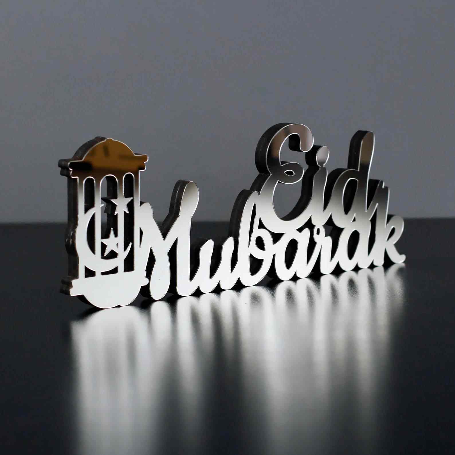 Eid Mubarak Wooden Table Art - Islamic Gift for Ramadan - Image 11