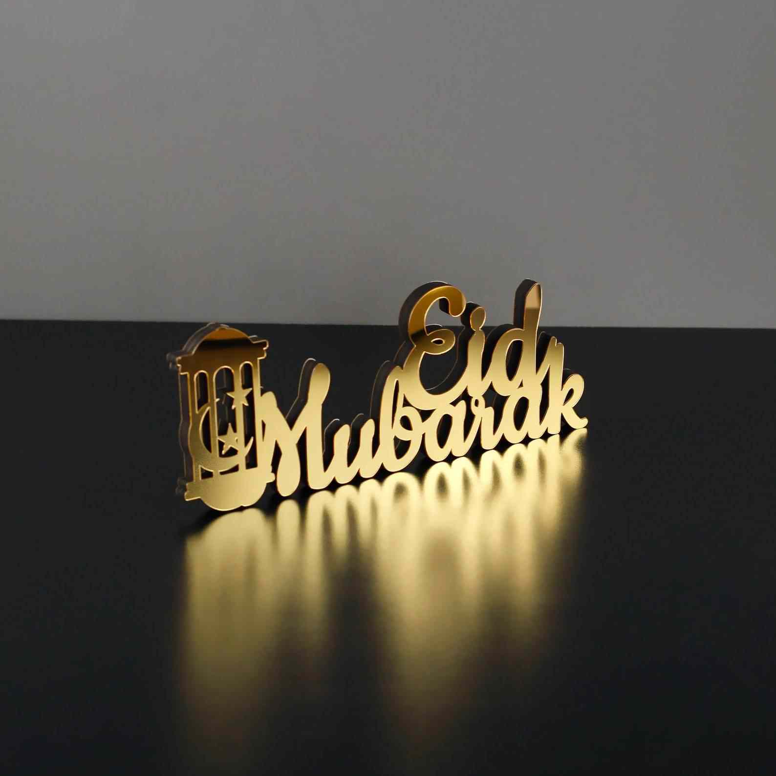 Eid Mubarak Wooden Table Art - Islamic Gift for Ramadan - Image 7