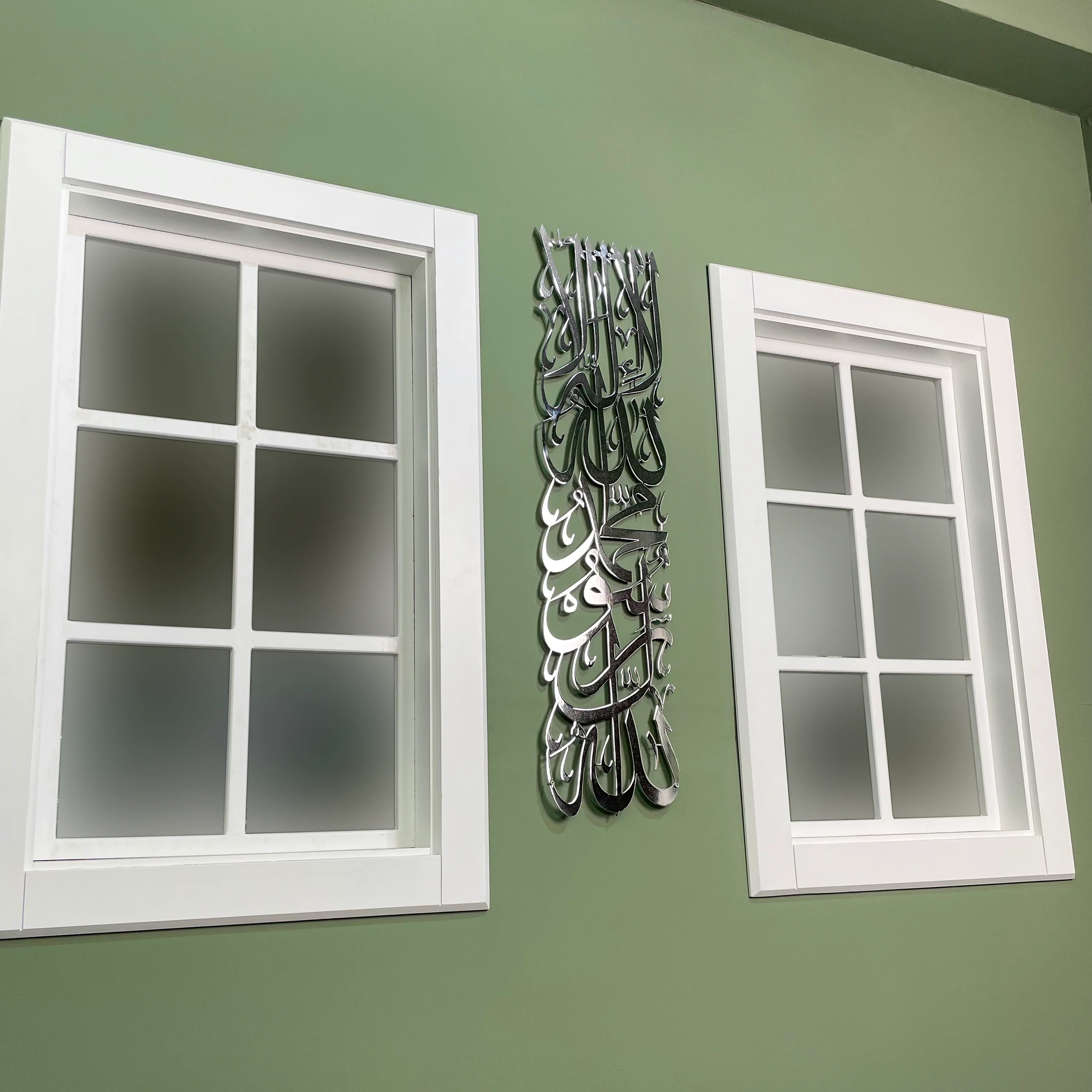 First Kalima (Tawheed Tayyaba), Metal Islamic Wall Art - Vertical Design - Image 16