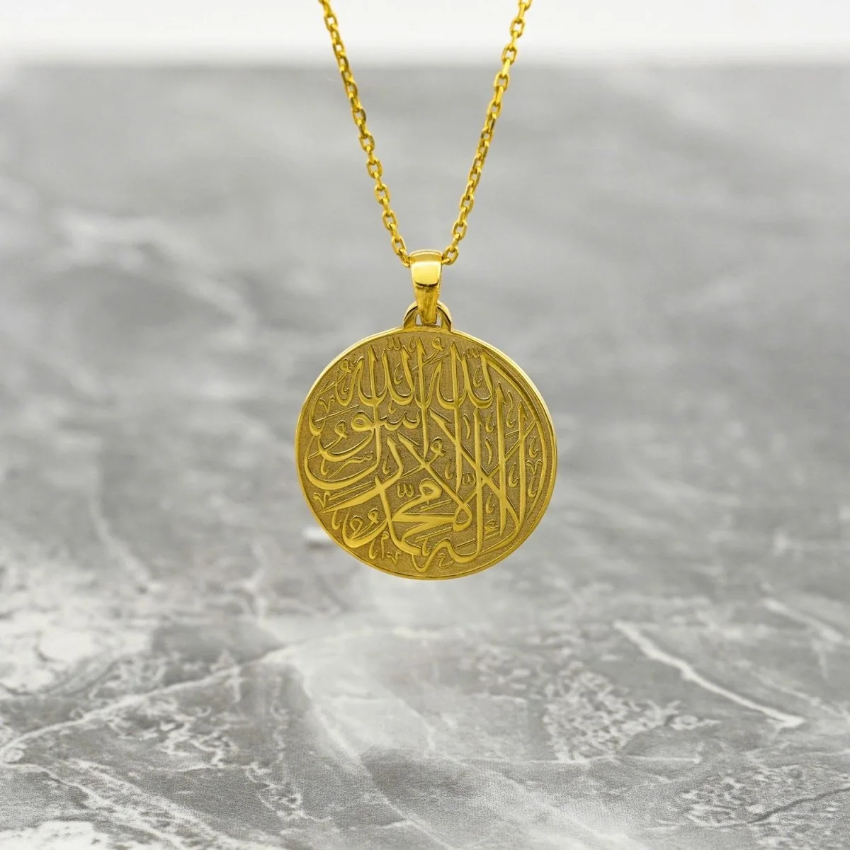 First Kalima Muslim Jewelry - 18K Gold Plated Silver Islamic Pendant - Image 4