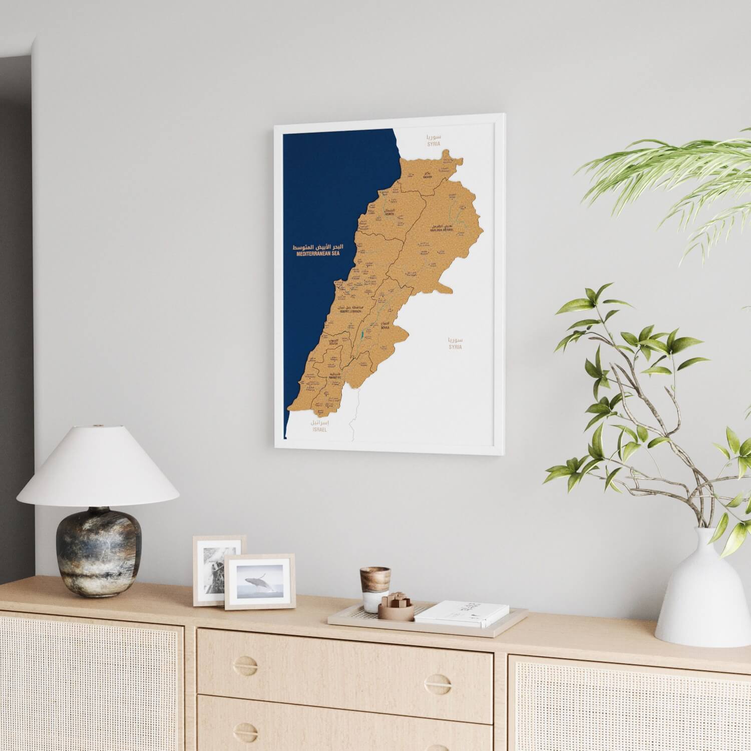 Framed Lebanon Cork Map Premium Wall Decor - Image 19