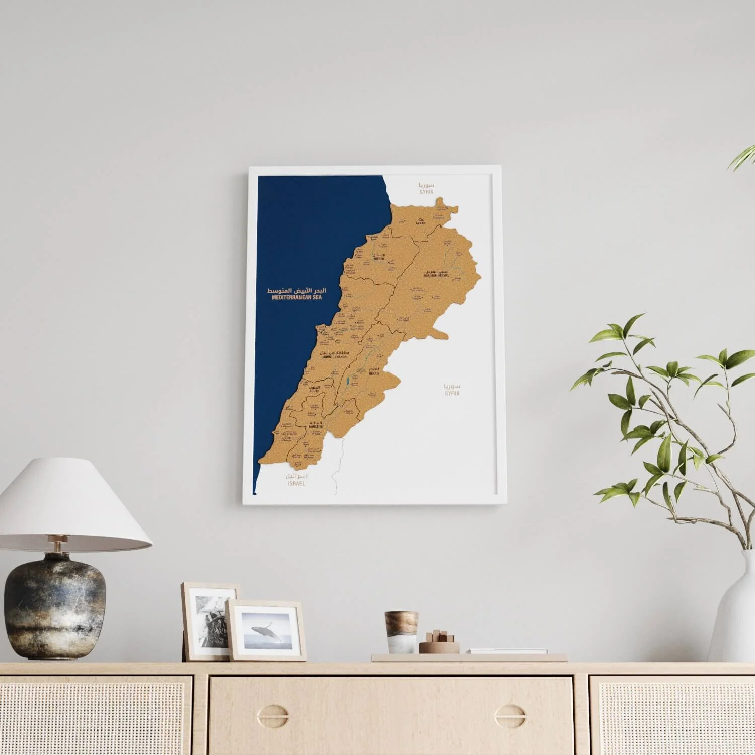 Framed Lebanon Cork Map Premium Wall Decor - Image 20