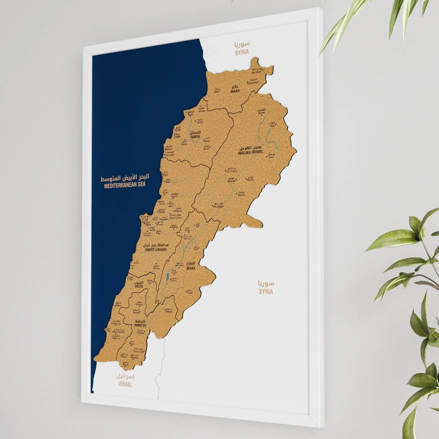 Framed Lebanon Cork Map Premium Wall Decor - Image 23