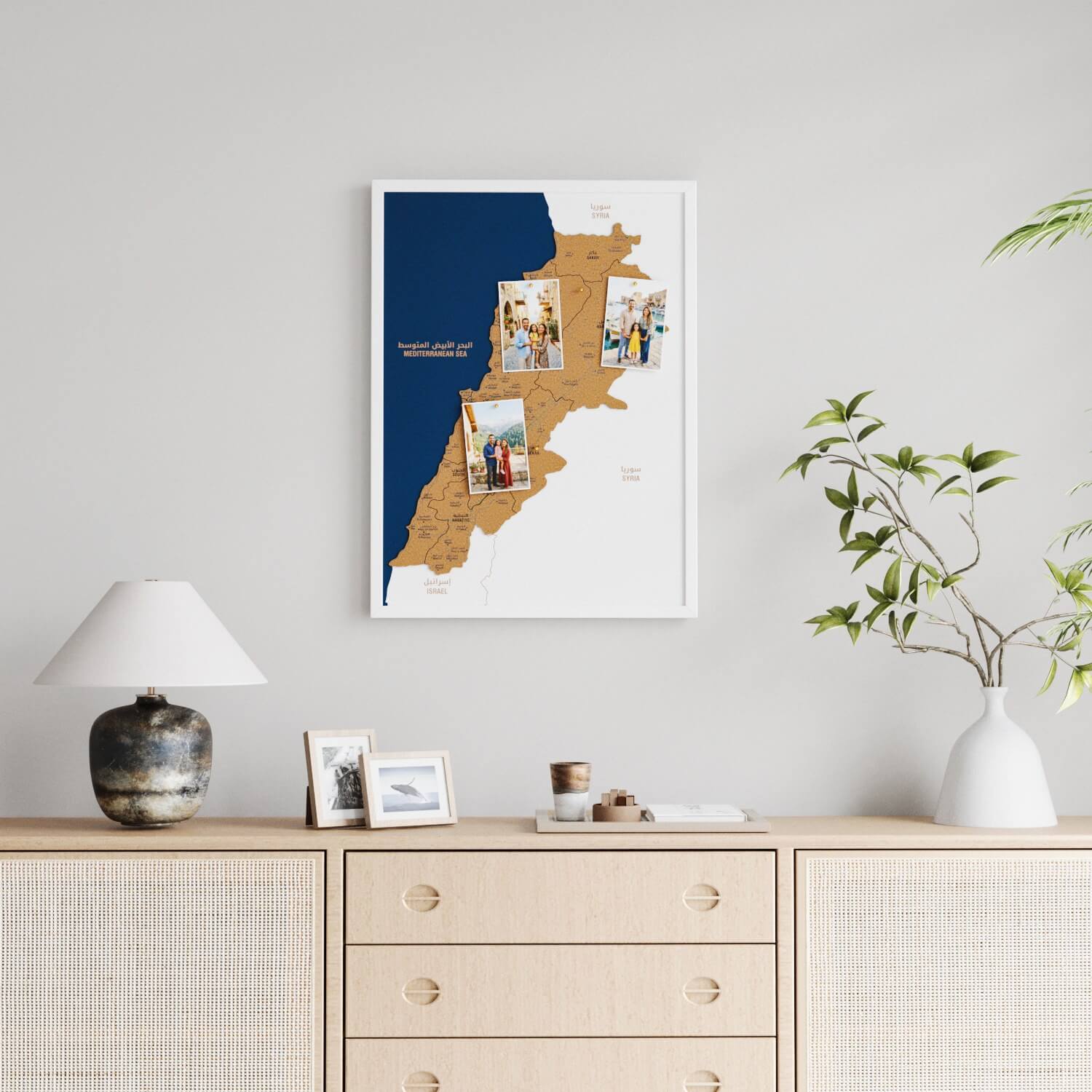 Framed Lebanon Cork Map Premium Wall Decor - Image 4