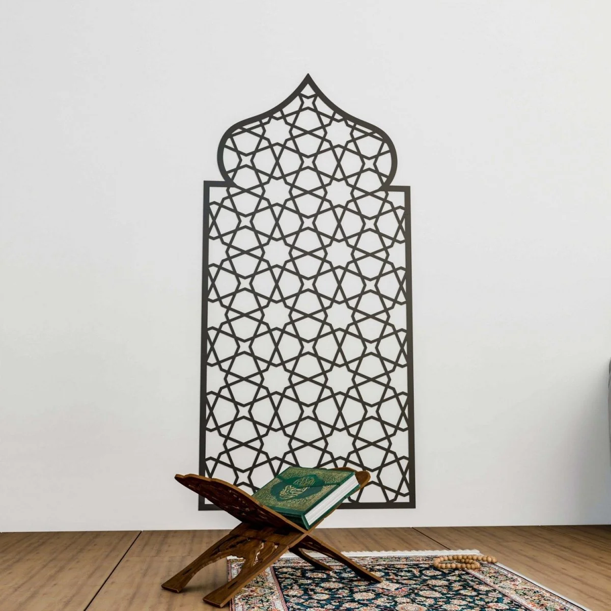 Home Prayer Niche Interior Mihrab - Islamic Gift | 8-Pointed Star Motif - Image 5