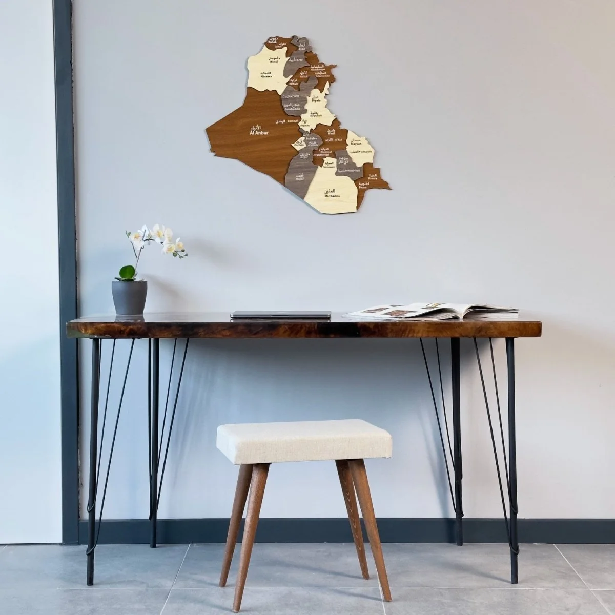 Wooden Iraq Map Wall Decor - Islamic Wall Art - Image 10
