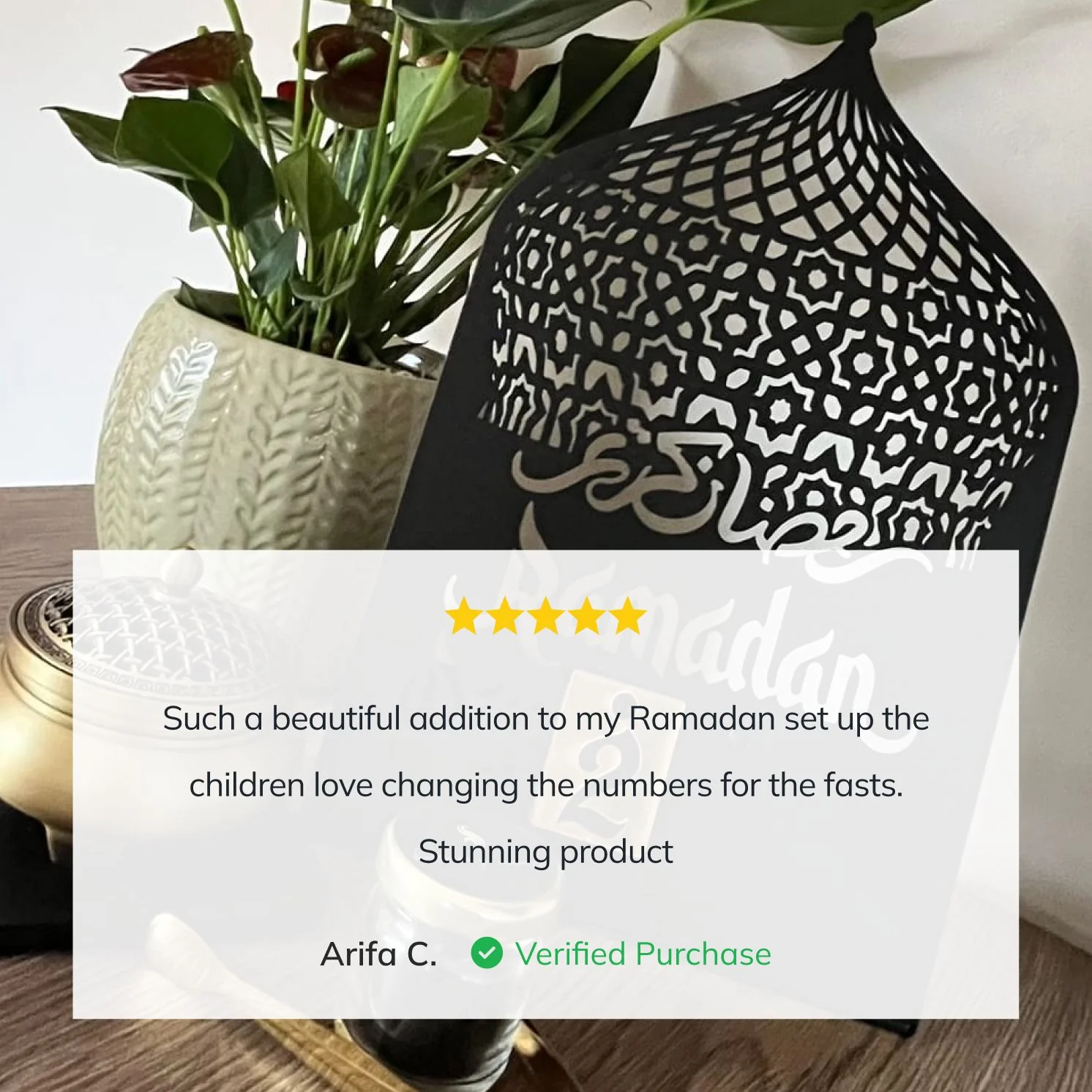 Ramadan Calendar - Islamic Gift | Metal Table Decor - Image 3