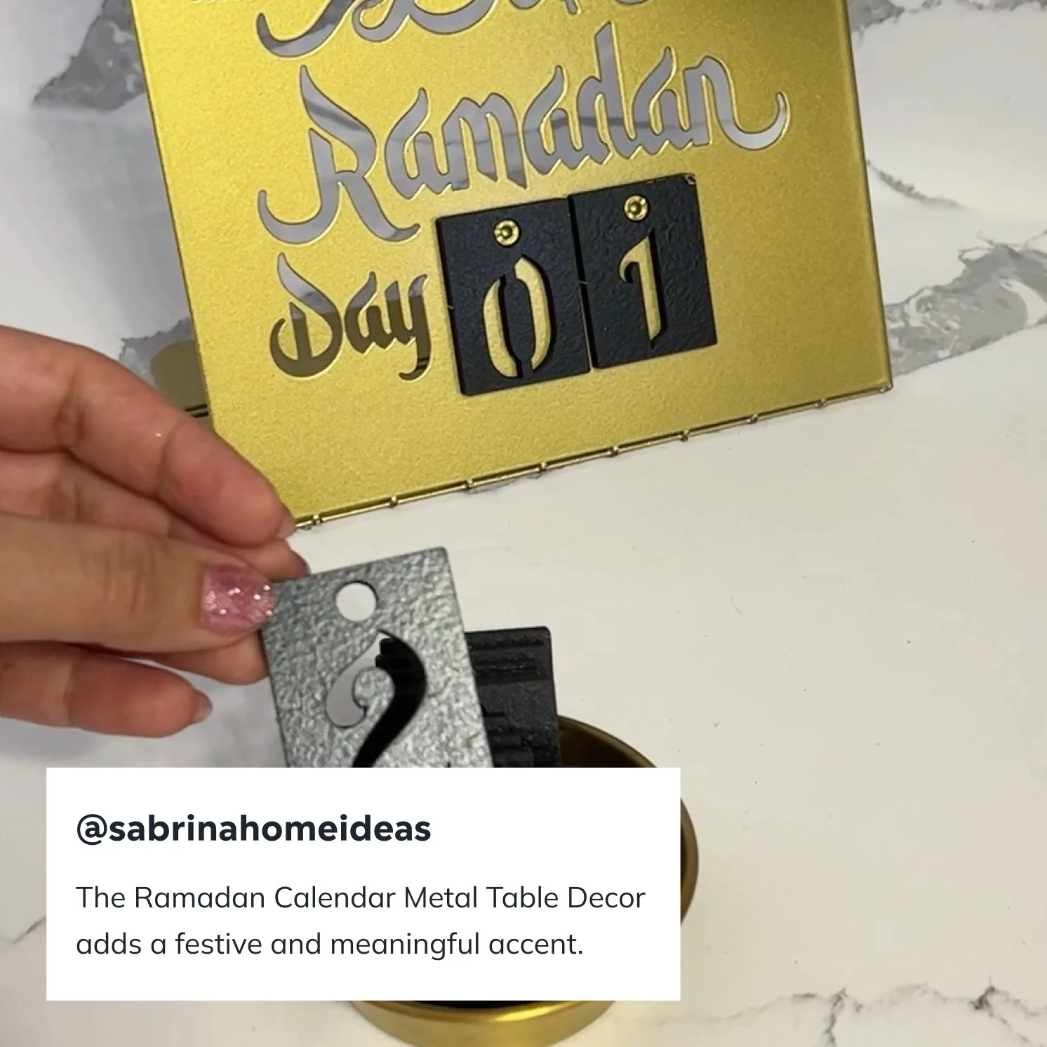Ramadan Calendar - Islamic Gift | Metal Table Decor - Image 4