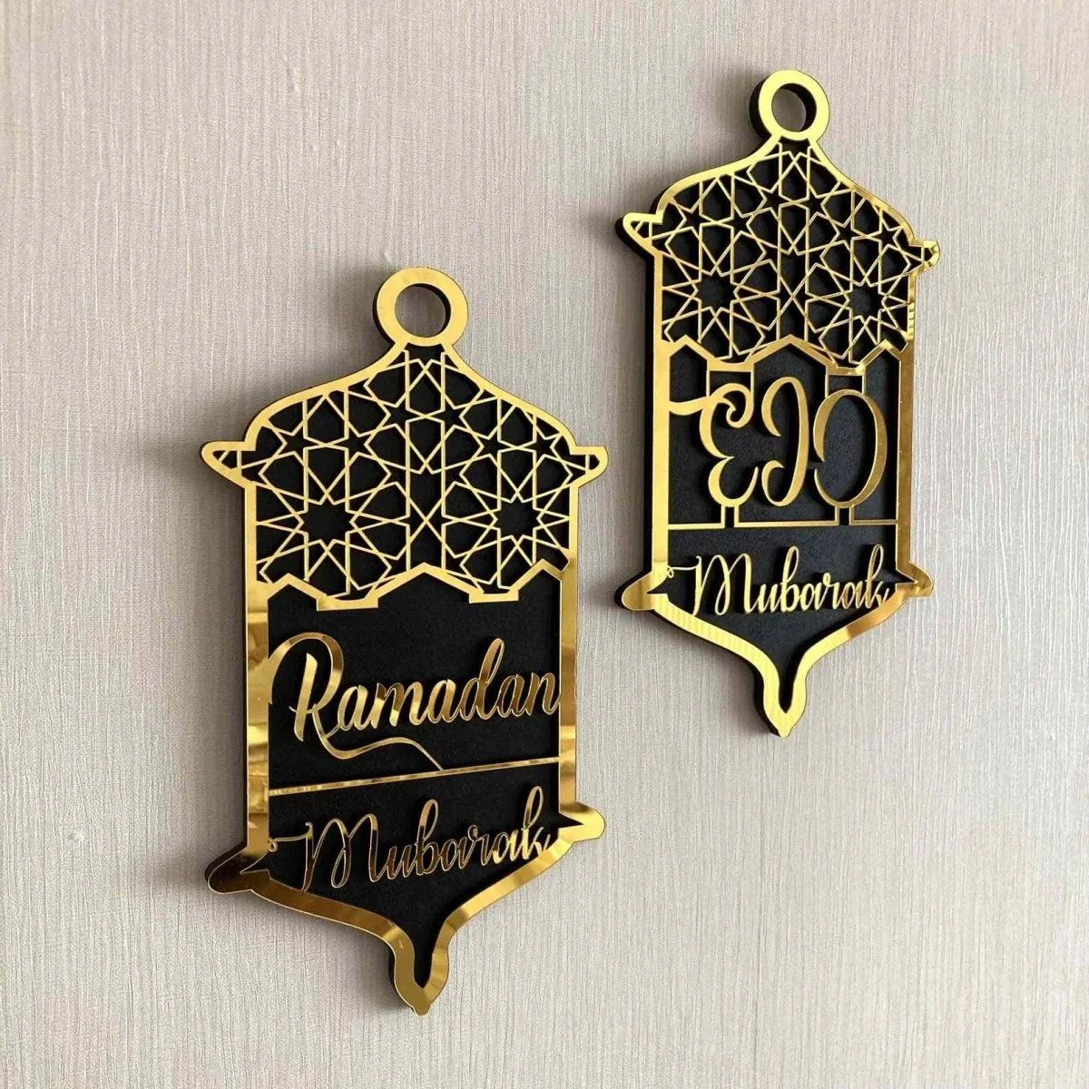 Ramadan Mubarak & Eid Mubarak Sign - Wooden Islamic Wall Art | Muslim Gift - Image 5