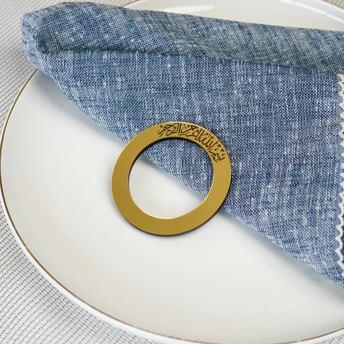 Islamic Napkin Holder - Circular Thuluth Bismillah | Muslim Dining Table Decor - Image 10