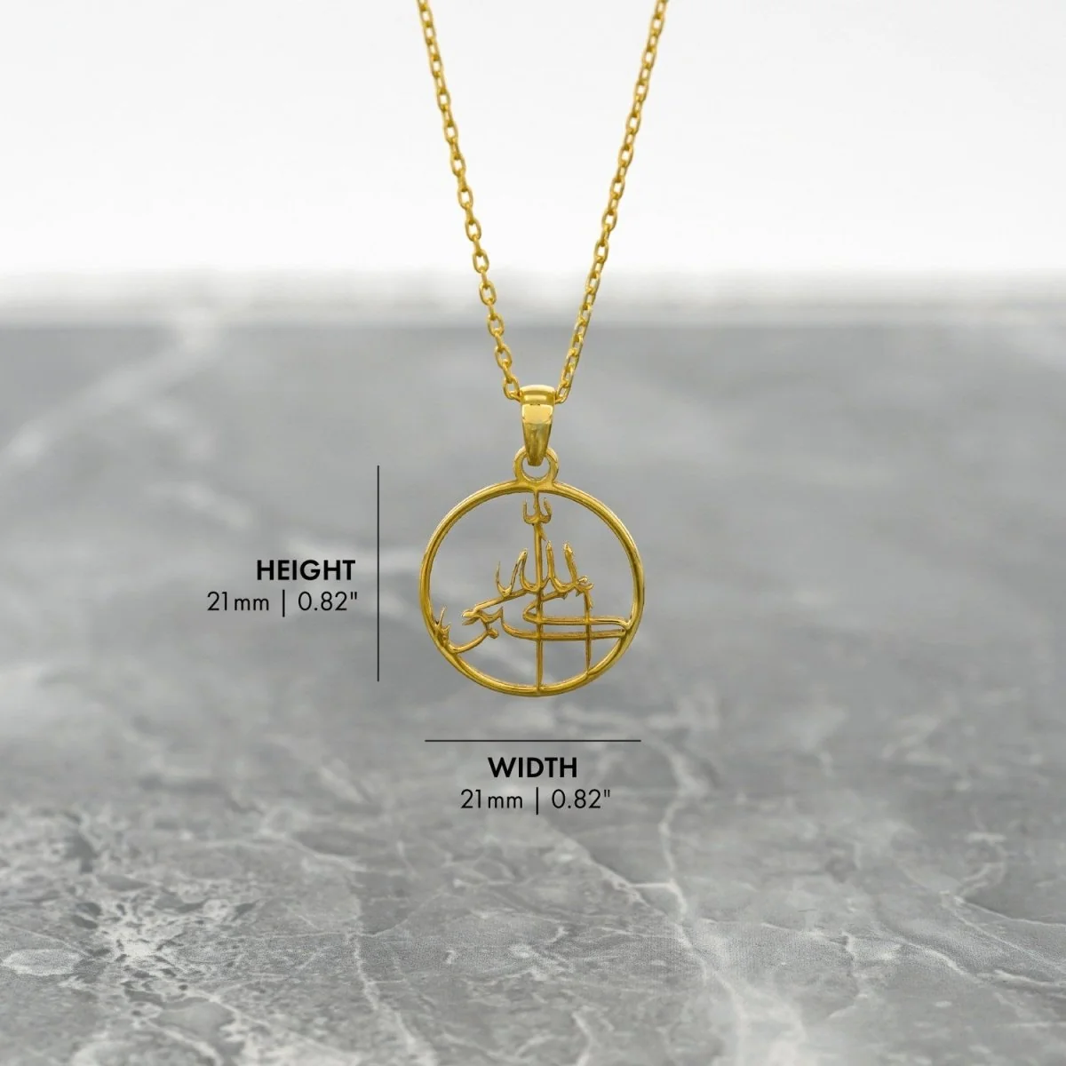 Islamic Necklace - Allahu Akbar | 18K Gold Plated Silver Pendant - Image 7