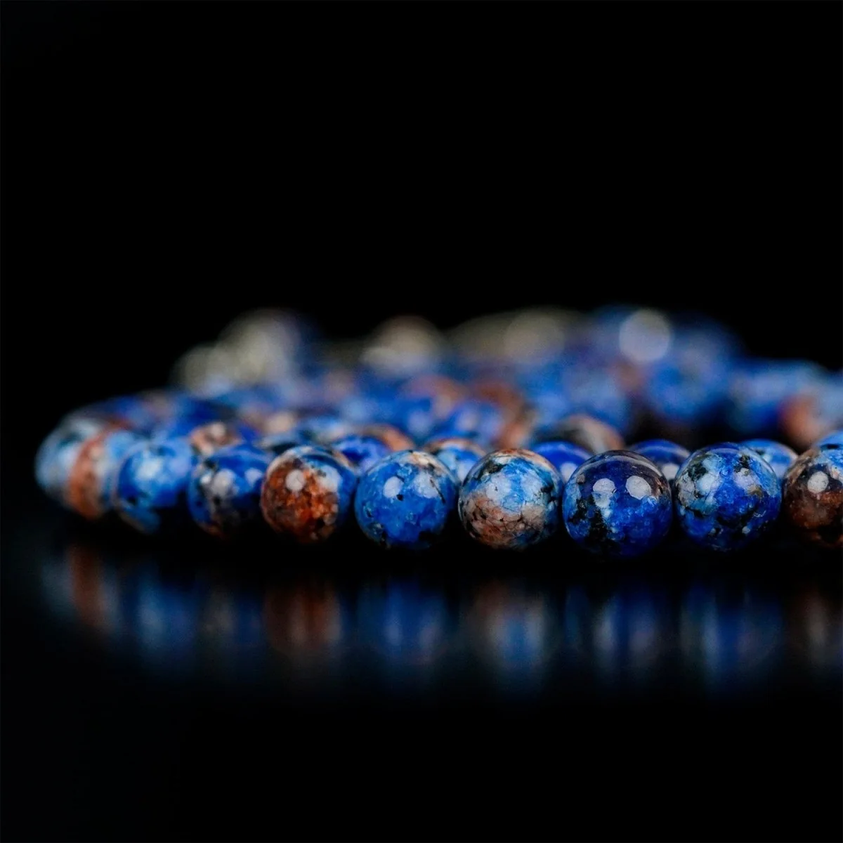 Islamic Prayer Beads - Aqua Blue & Black Speckled Dhikr Beads - Image 5