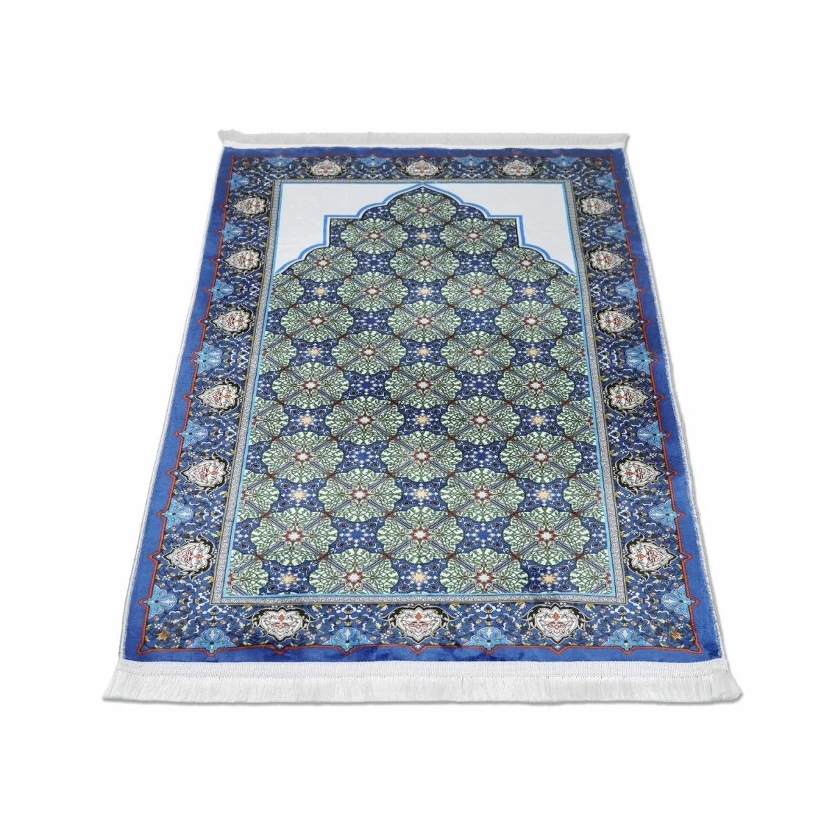 Islamic Prayer Rugs - Blue & Green Tile Patterns - Image 4
