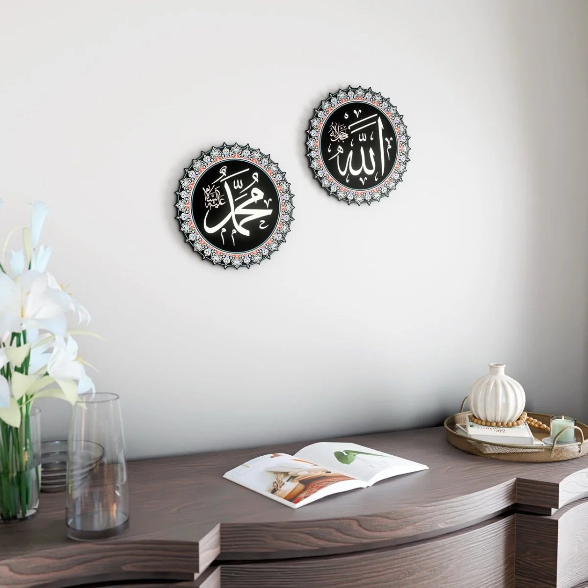 Islamic Wall Clock with Ayatul Kursi Calligraphy - Elegant Muslim Home Decor - Image 11