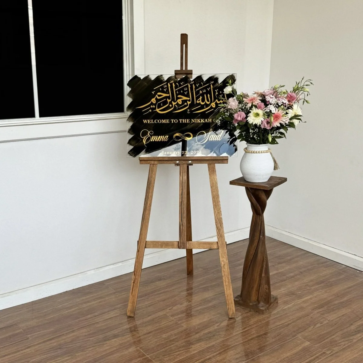 Islamic Wedding Sign - Basmala Written  Muslim Nikkah Mirror - Image 4