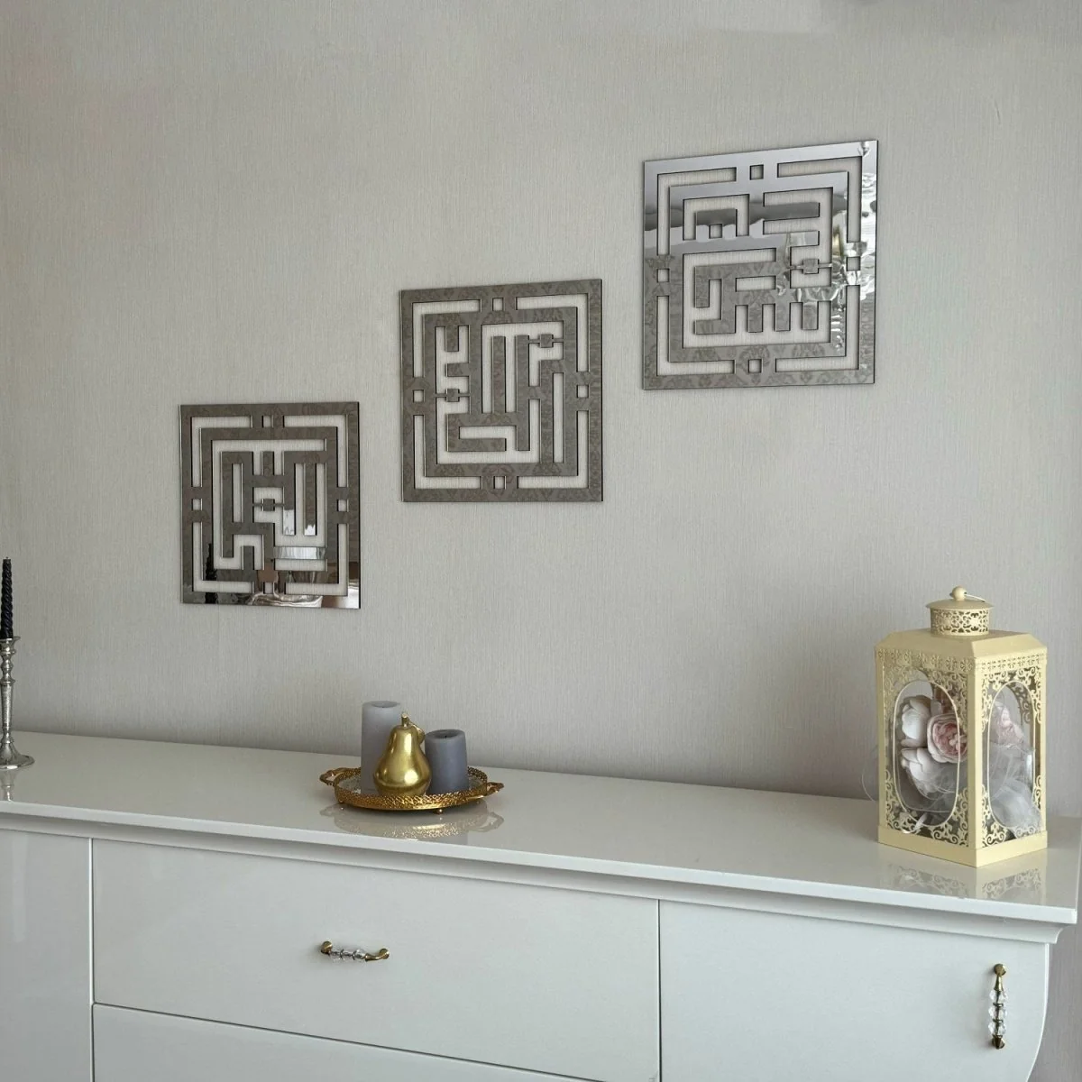 Kufic Subhanallah Alhamdulillah Allahuakbar Wooden Islamic Wall Art Decor - Image 12