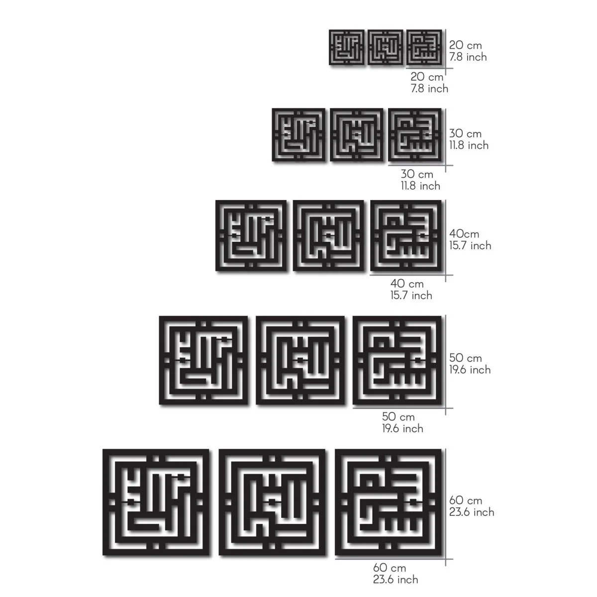 Kufic Subhanallah Alhamdulillah Allahuakbar Wooden Islamic Wall Art Decor - Image 16