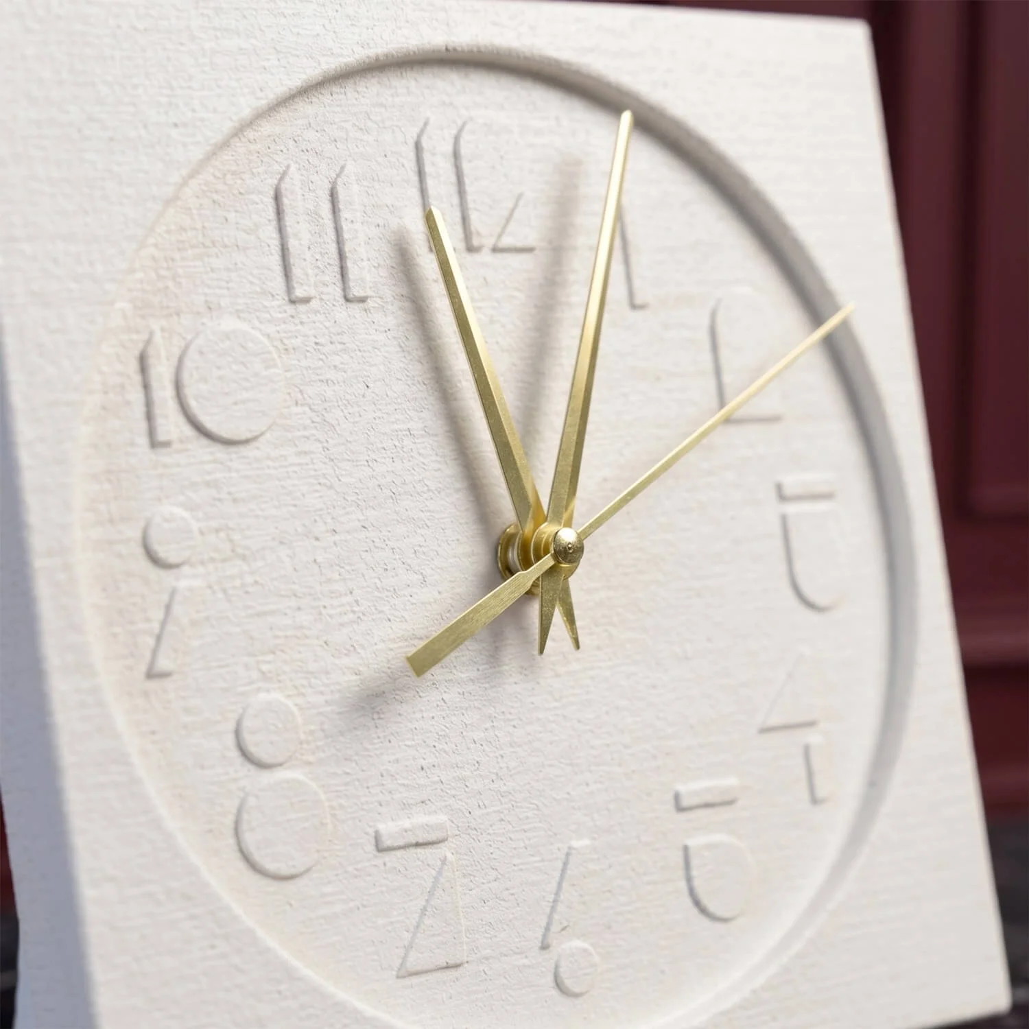 Latin Numbers Stone Desktop Clock Premium Decor - Image 4