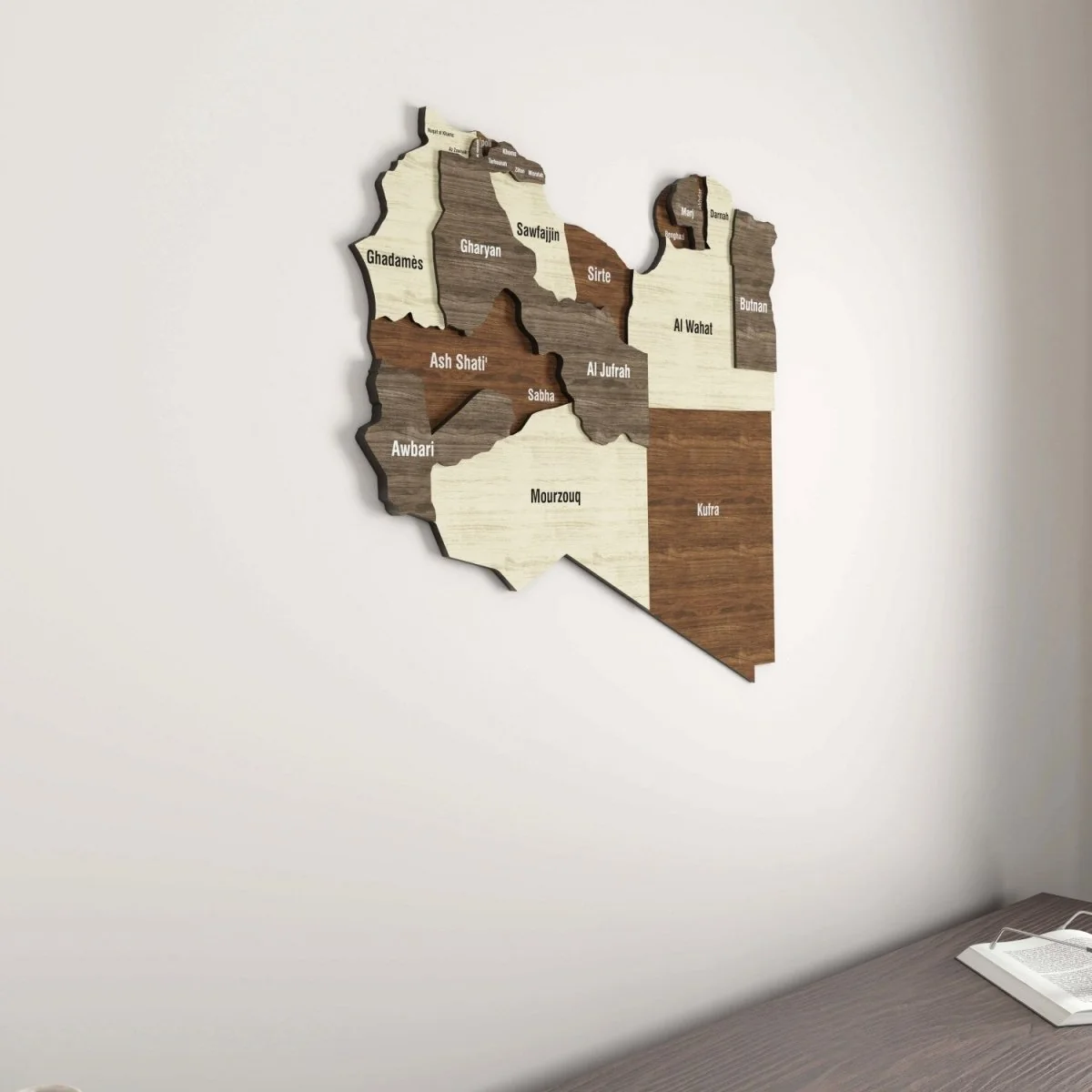 Libya Map Wall Art - Wooden Decor  for Your Living Space - Image 6
