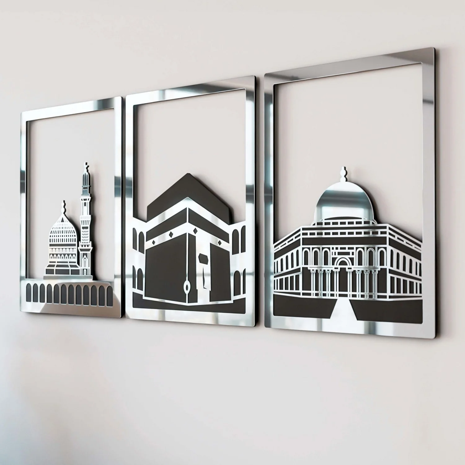 Masjid Al-Haram (Kaaba), Masjid An-Nabawi, Masjid Al Aqsa | Islamic Wall Decoration Set - Image 28