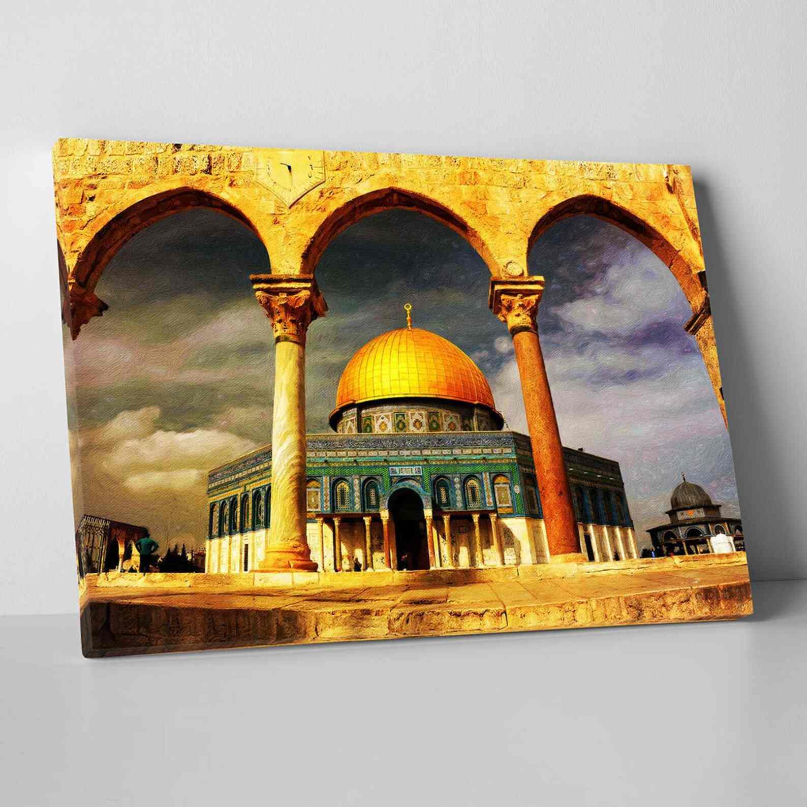 Masjid Al Aqsa (The Dome of the Rock) Islamic Wall Art Canvas Printing - Image 3