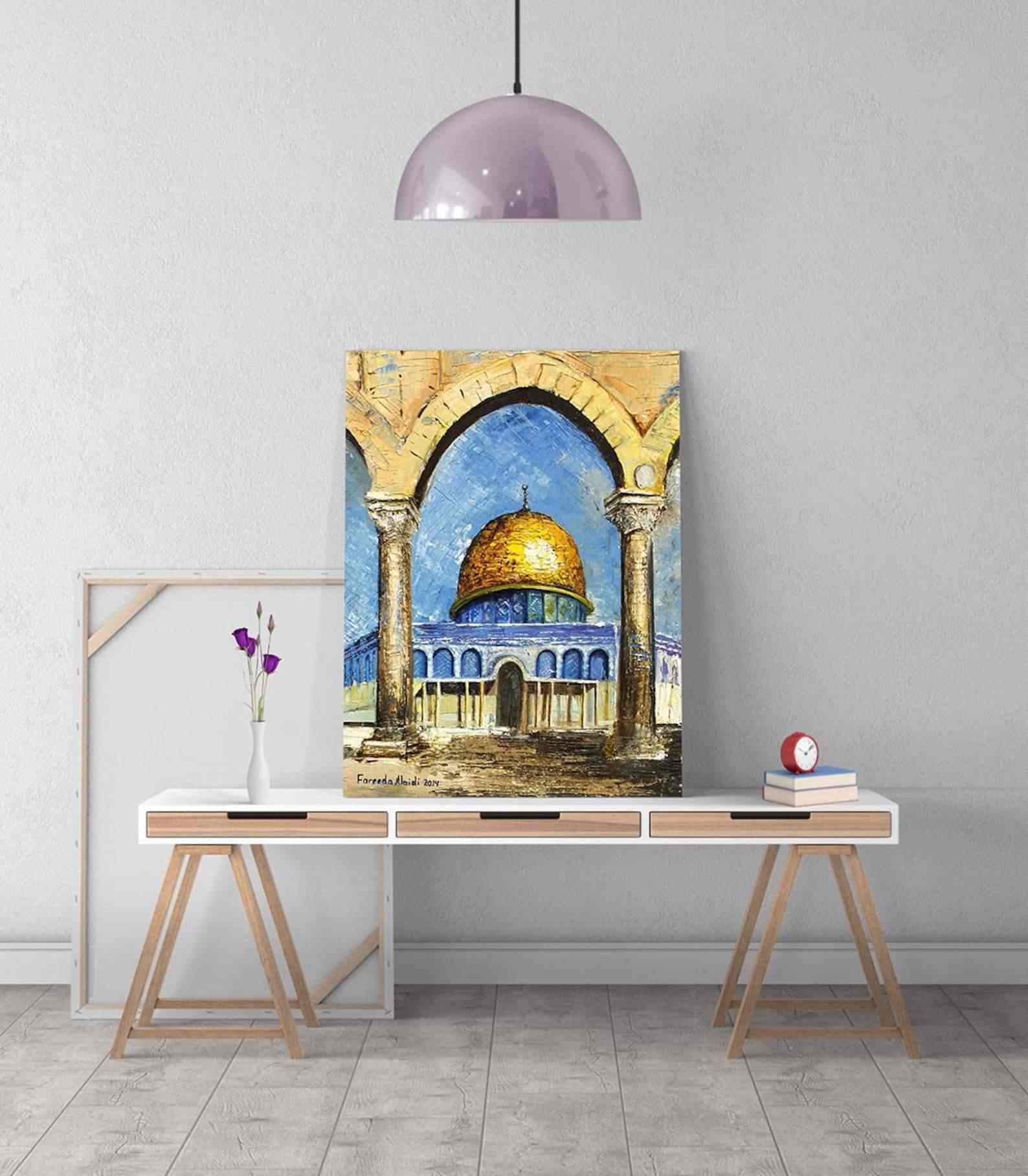 Masjid Al Aqsa (The Dome of the Rock) - Modern Islamic Wall Art Canvas Printing - Image 2