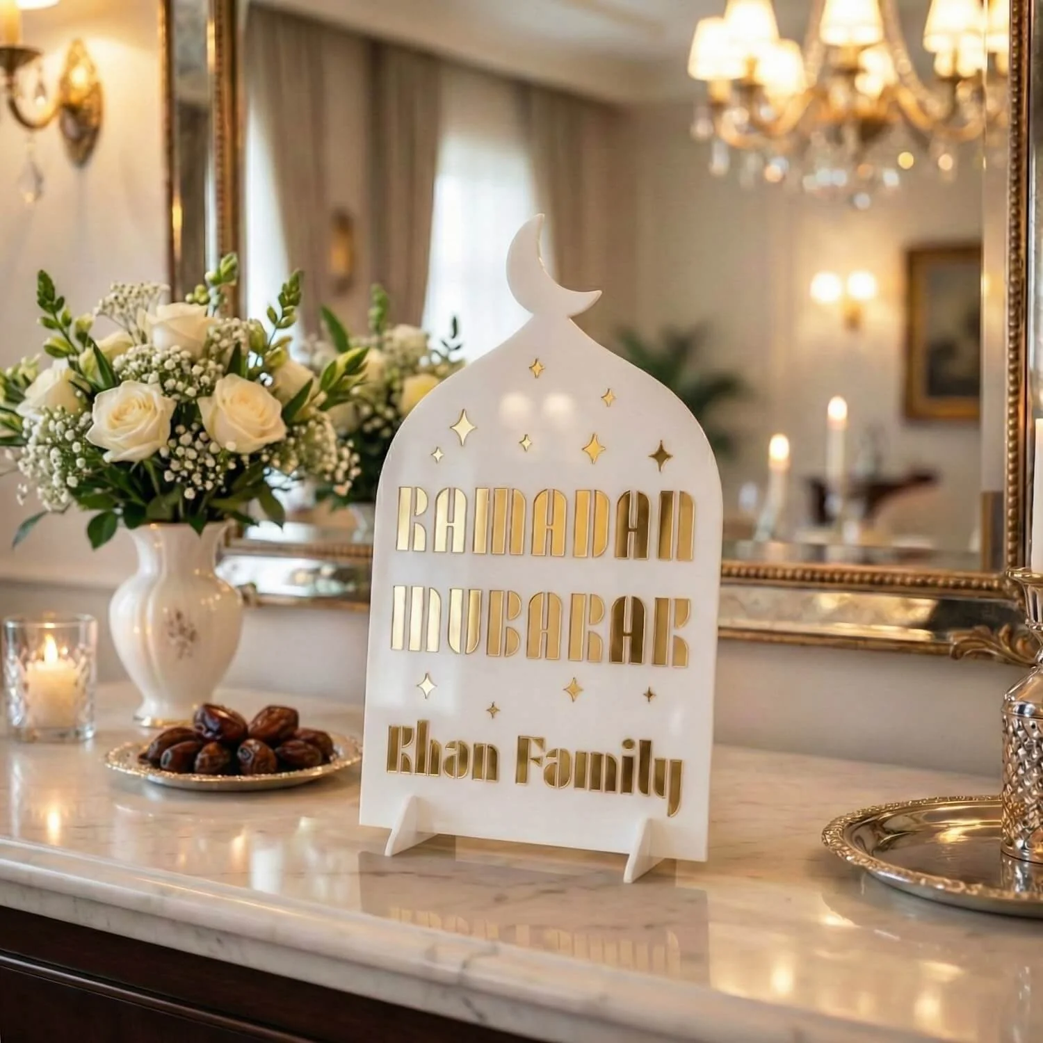 Modern Personalized Ramadan Mubarak Stand – Custom Family Name - Image 19