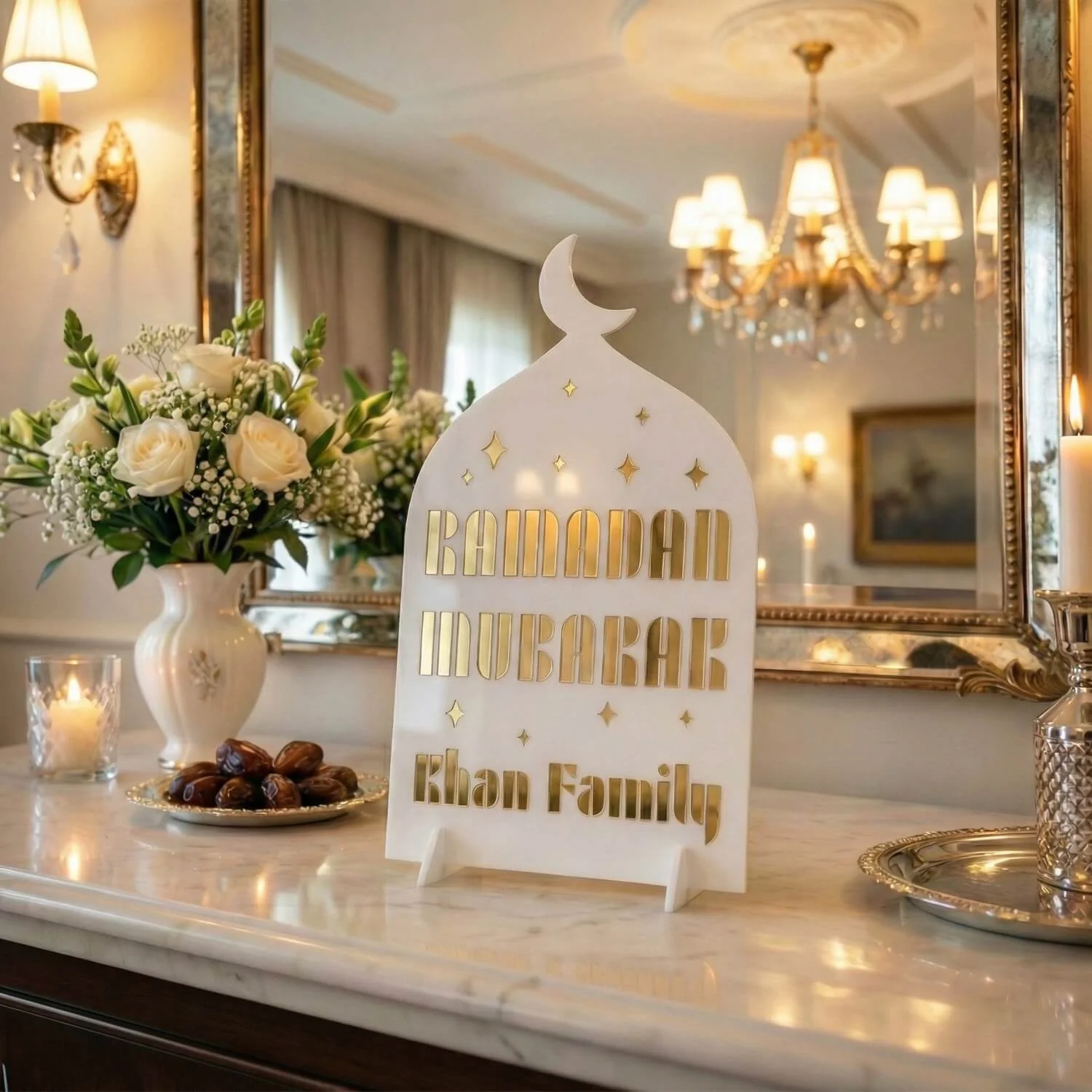 Modern Personalized Ramadan Mubarak Stand – Custom Family Name - Image 5