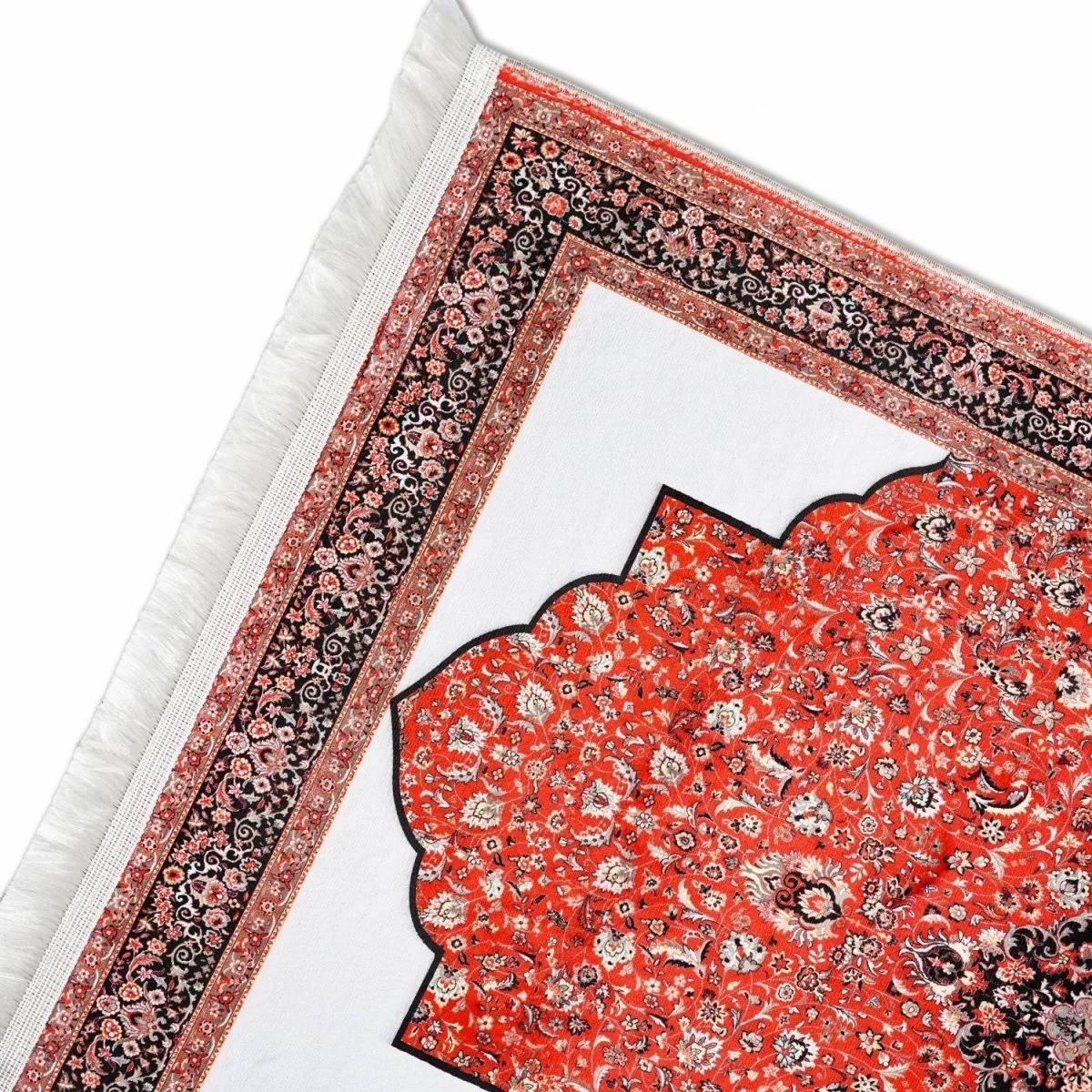 Muslim Carpet Praying - Red & Black Classic Floral - Image 6
