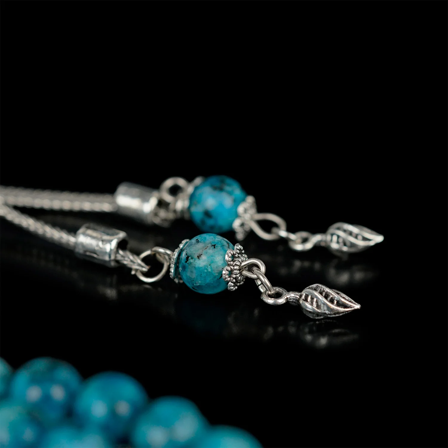 Muslim Prayer Beads | Blue & Black Marbled - Islamic Praying Beads - Image 4