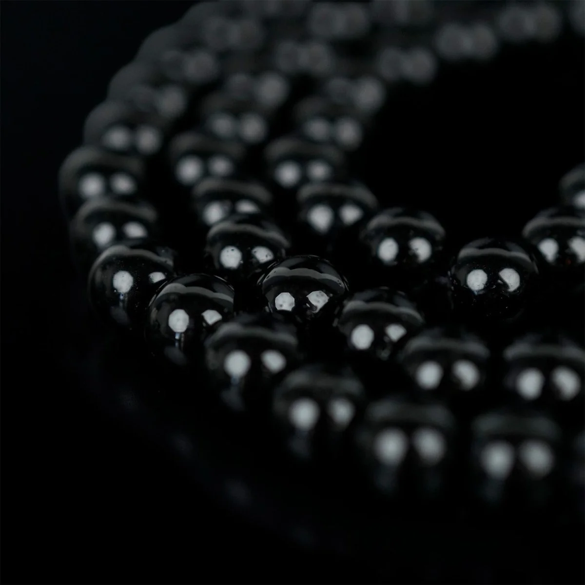 Muslim Prayer Beads - Black Obsidian Stone Beads Islamic Rosary - Image 5