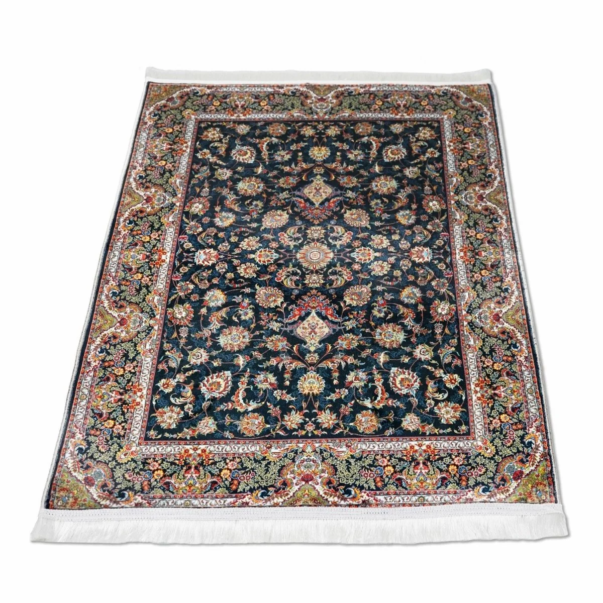 Muslim Praying Rug - Black & Floral Patterns Prayer Carpet for Muslims - Image 4